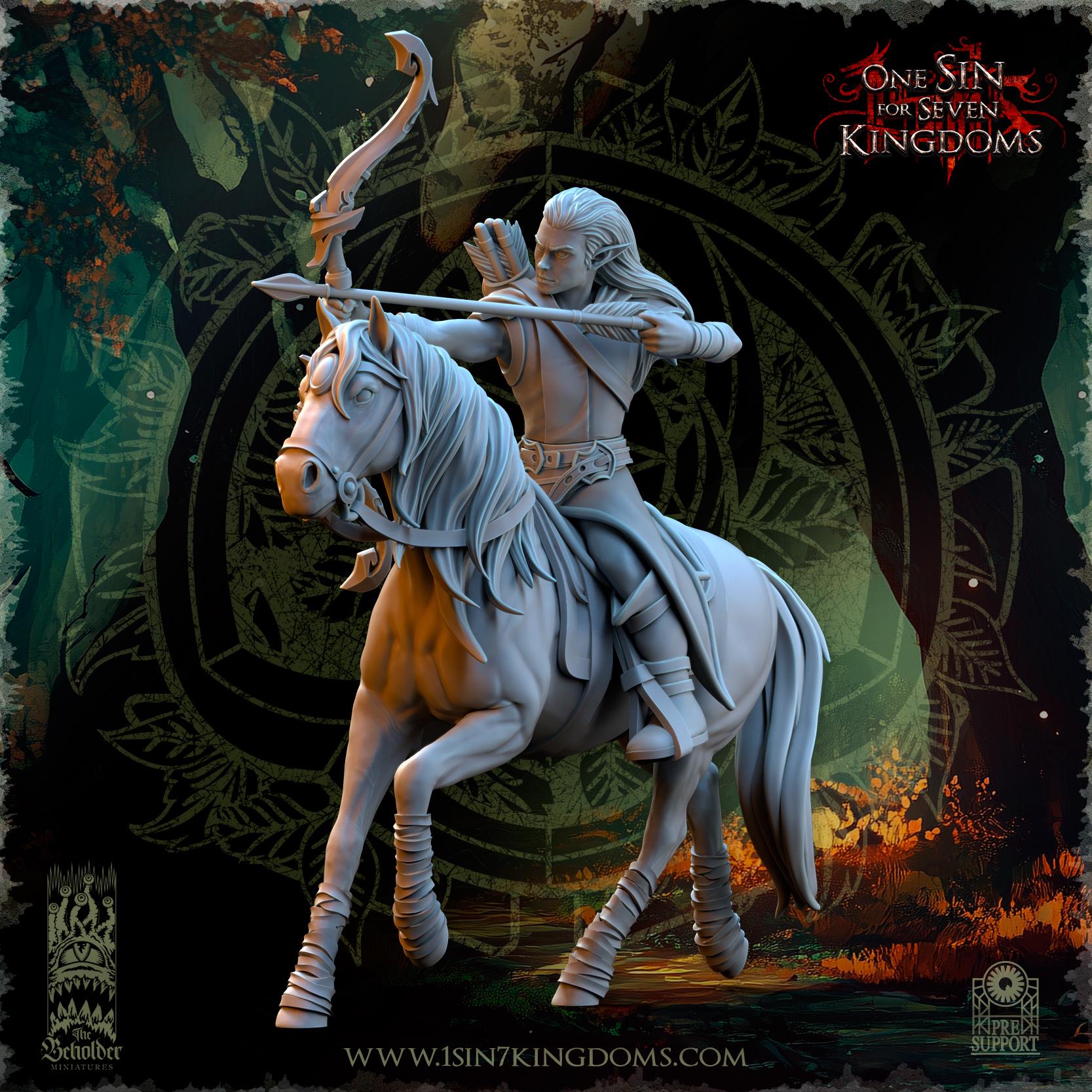 Evergreen Elves Meadow Riders - in 12k- by The Beholder Miniatures