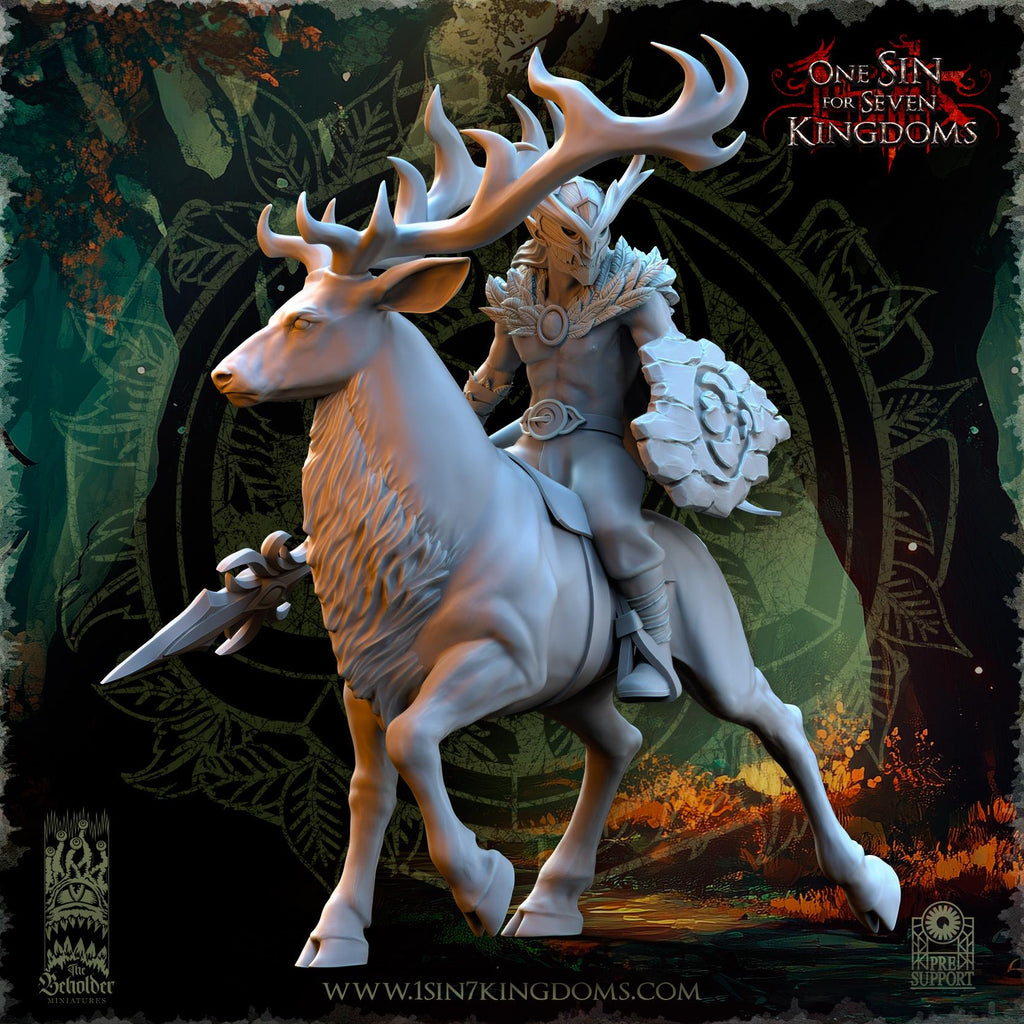 Evergreen Elves Deepwood Riders  - in 12k- by The Beholder Miniatures