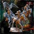 Evergreen Elves Meadow Riders Command Group - in 12k - by The Beholder Miniatures
