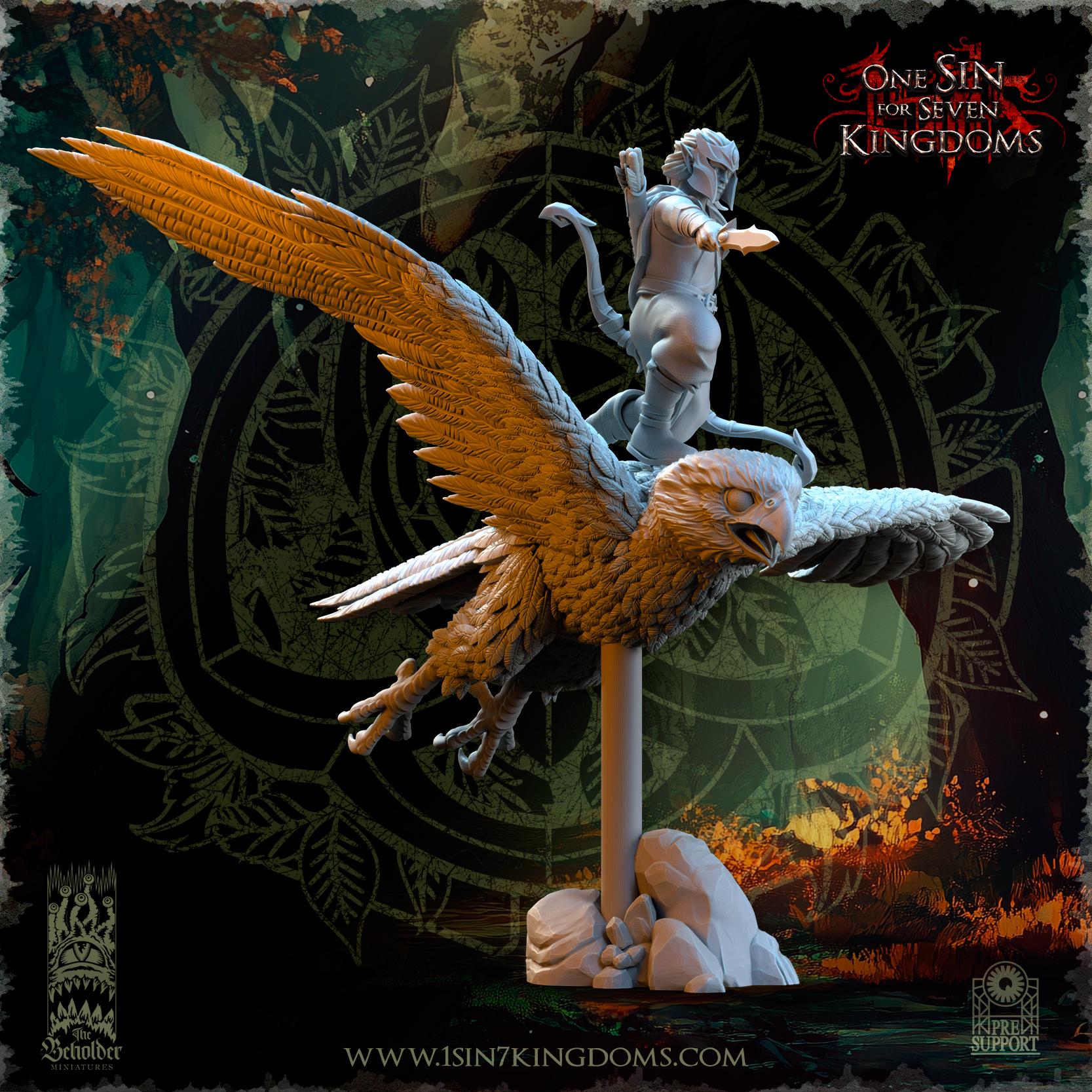 Evergreen Elves Hawk Hunters - in 12k- by The Beholder Miniatures