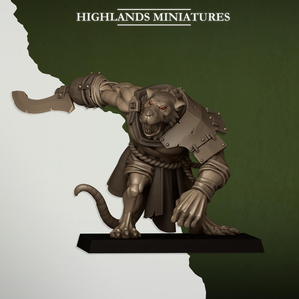 Ratgors and Ratgor Master  miniature - in 12K - by Highlands Miniatures