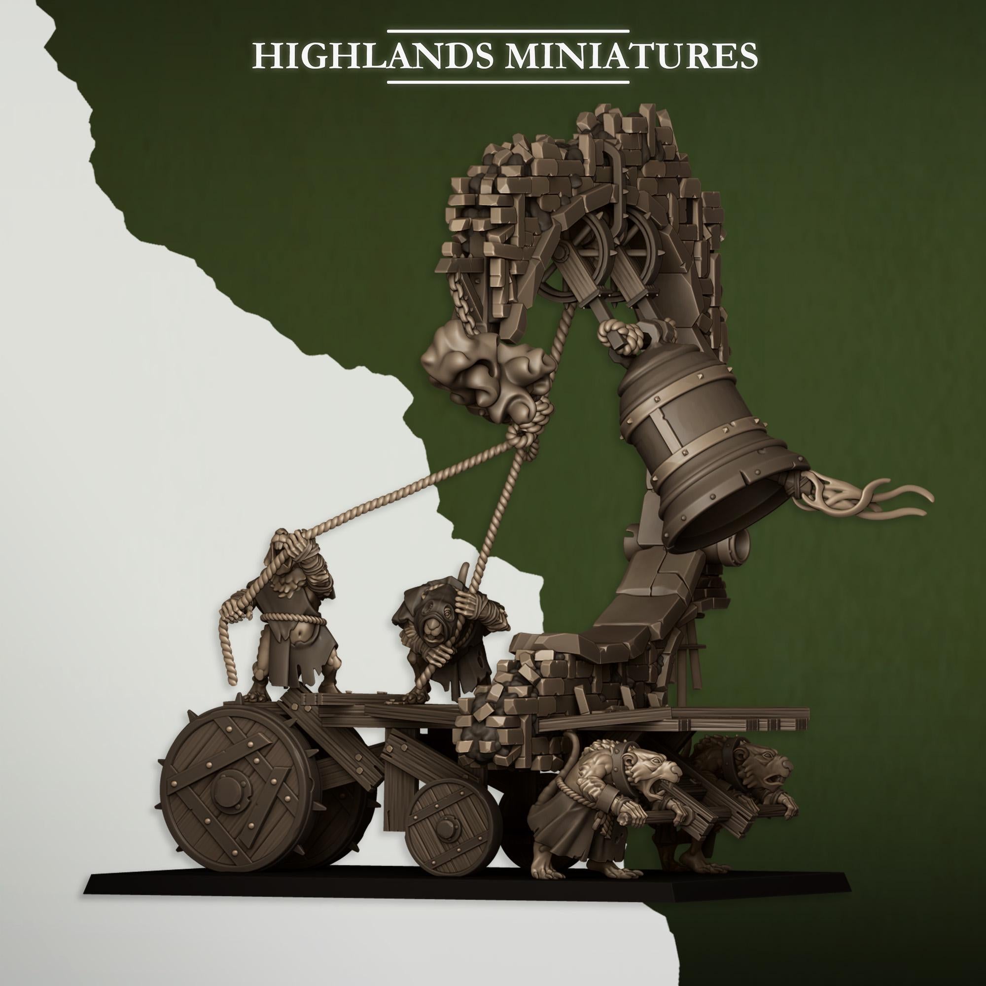 Moving Sewer with Bell and Censer  miniature - in 12K - by Highlands Miniatures