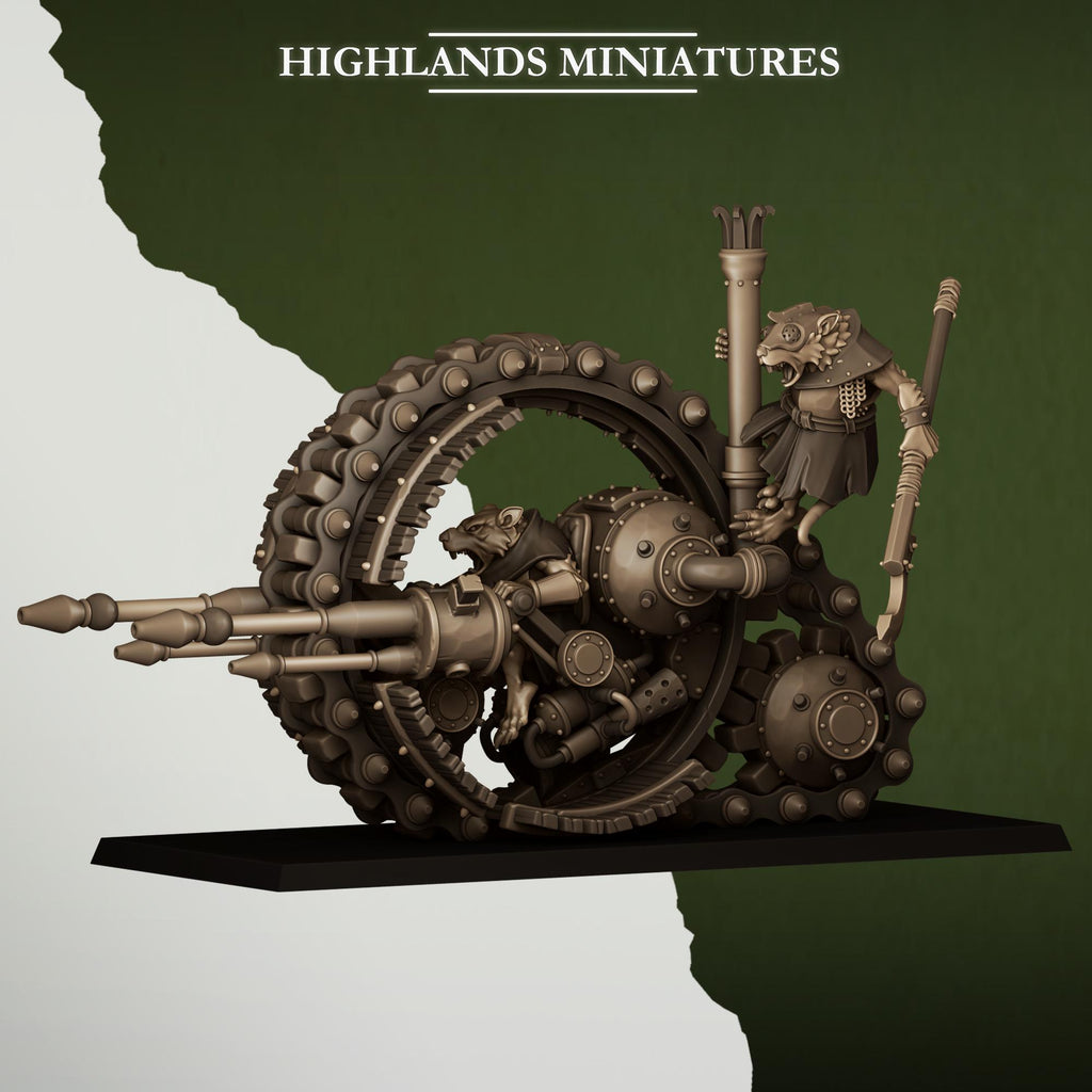 Sewer Vermin Wheeled Engine  miniature - in 12K - by Highlands Miniatures