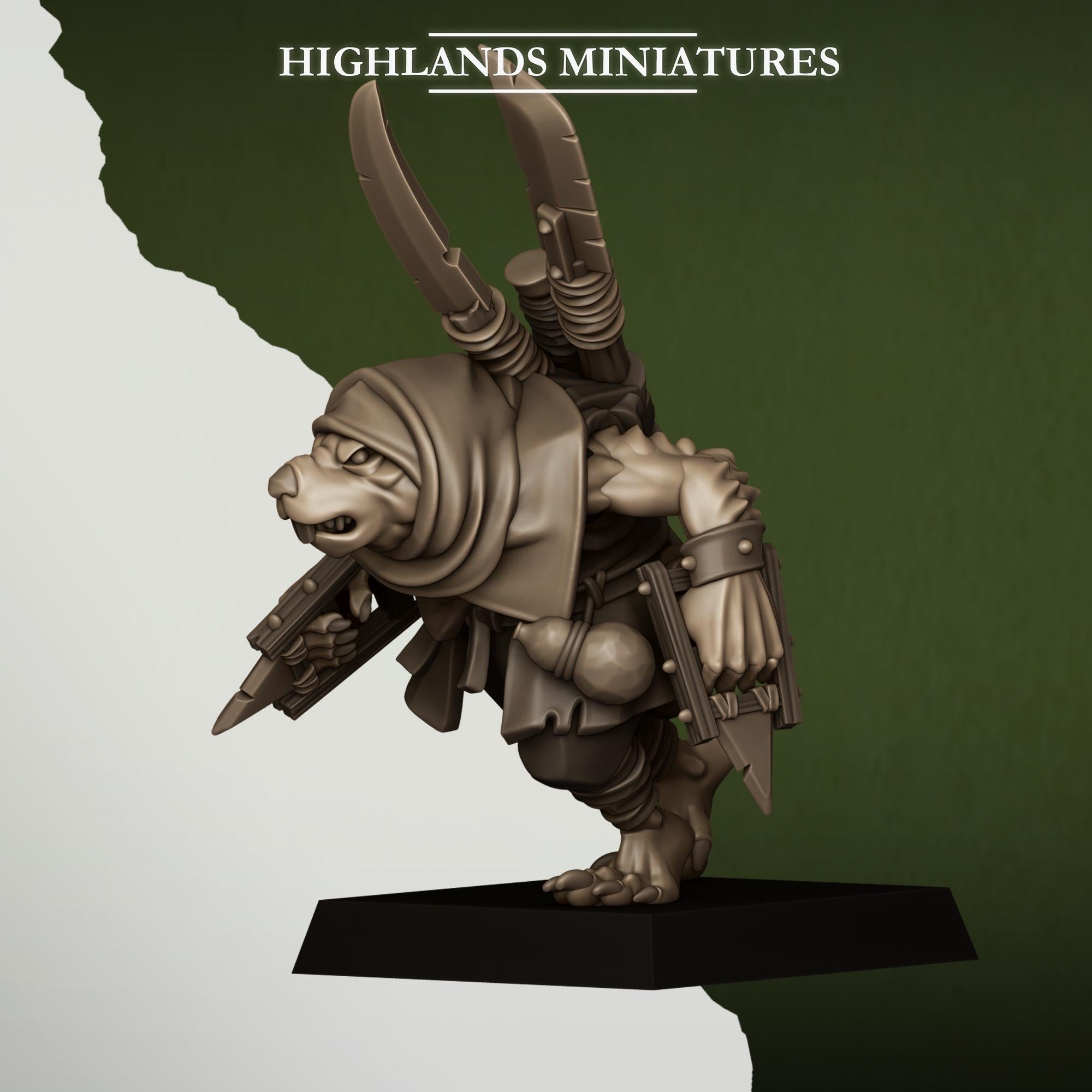 Sewer Vermin Smugglers  miniature - in 12K - by Highlands Miniatures