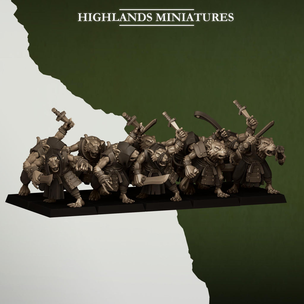 Sewer Vermin Thugs  miniature - in 12K - by Highlands Miniatures