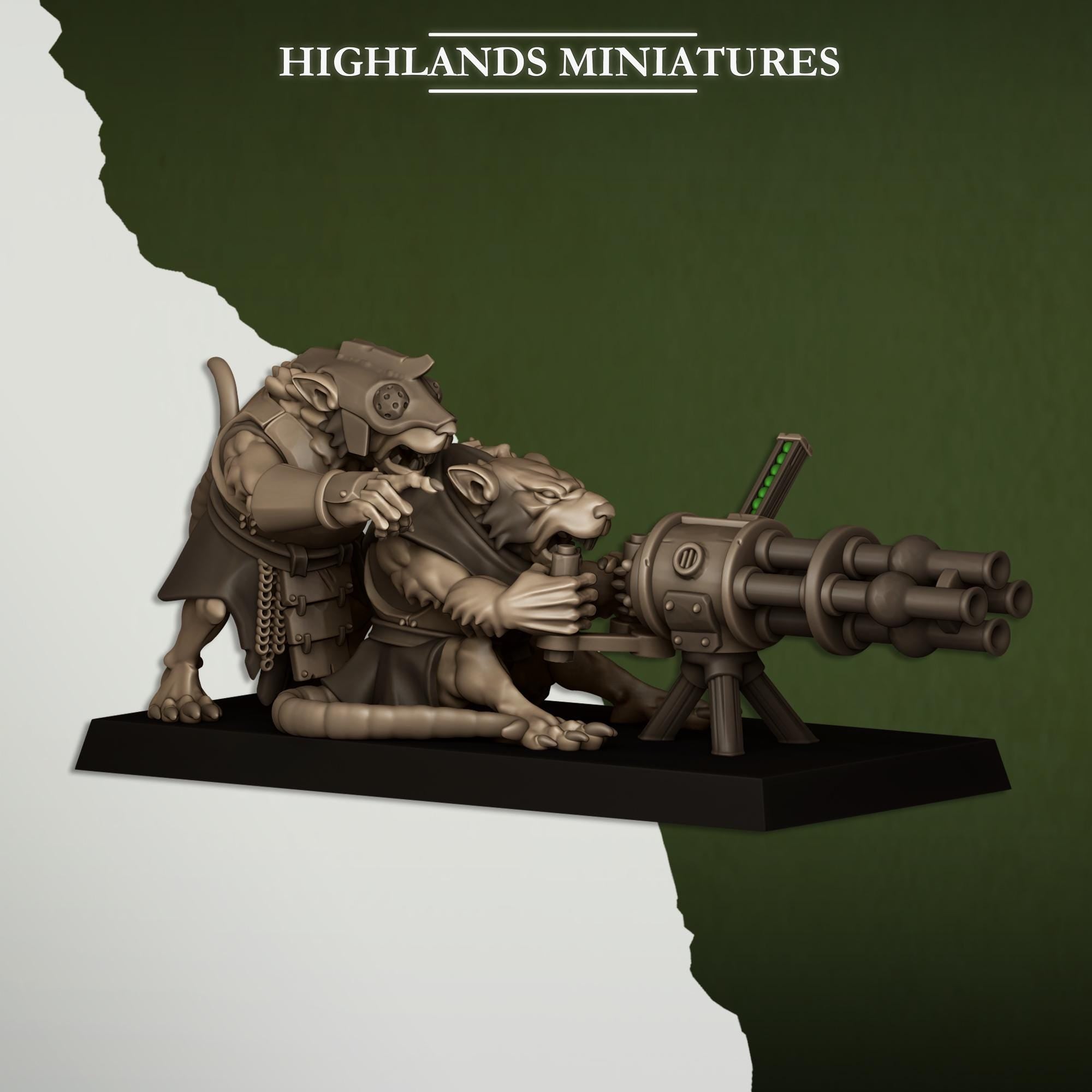 Sewer Vermin Heavy Weapons Teams miniature - in 12K - by Highlands Miniatures