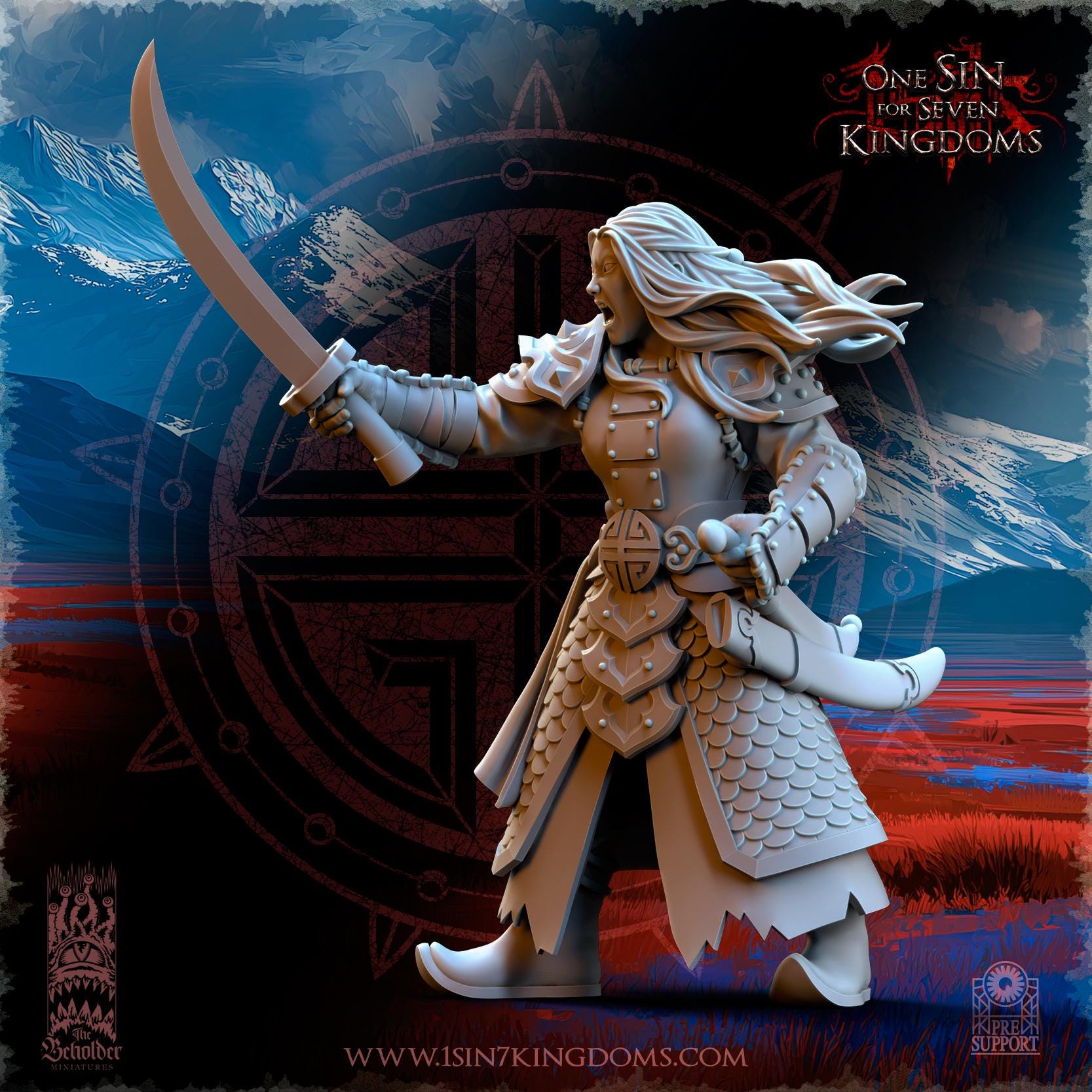 Astarii Dynasty Warriors Command Group -  in 12k by The Beholder Miniatures