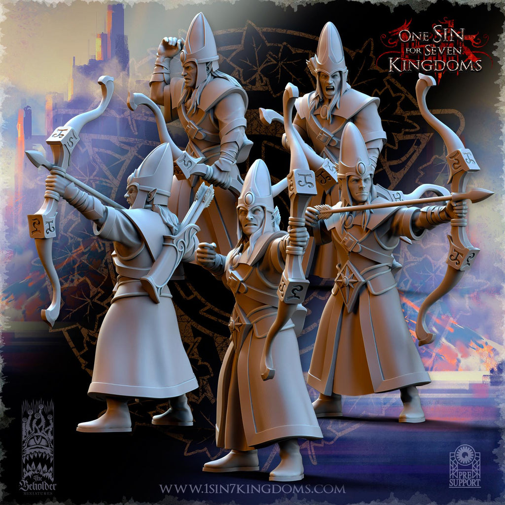Silvermoor Elves Kingdom Archers - in 12k by The Beholder Miniatures
