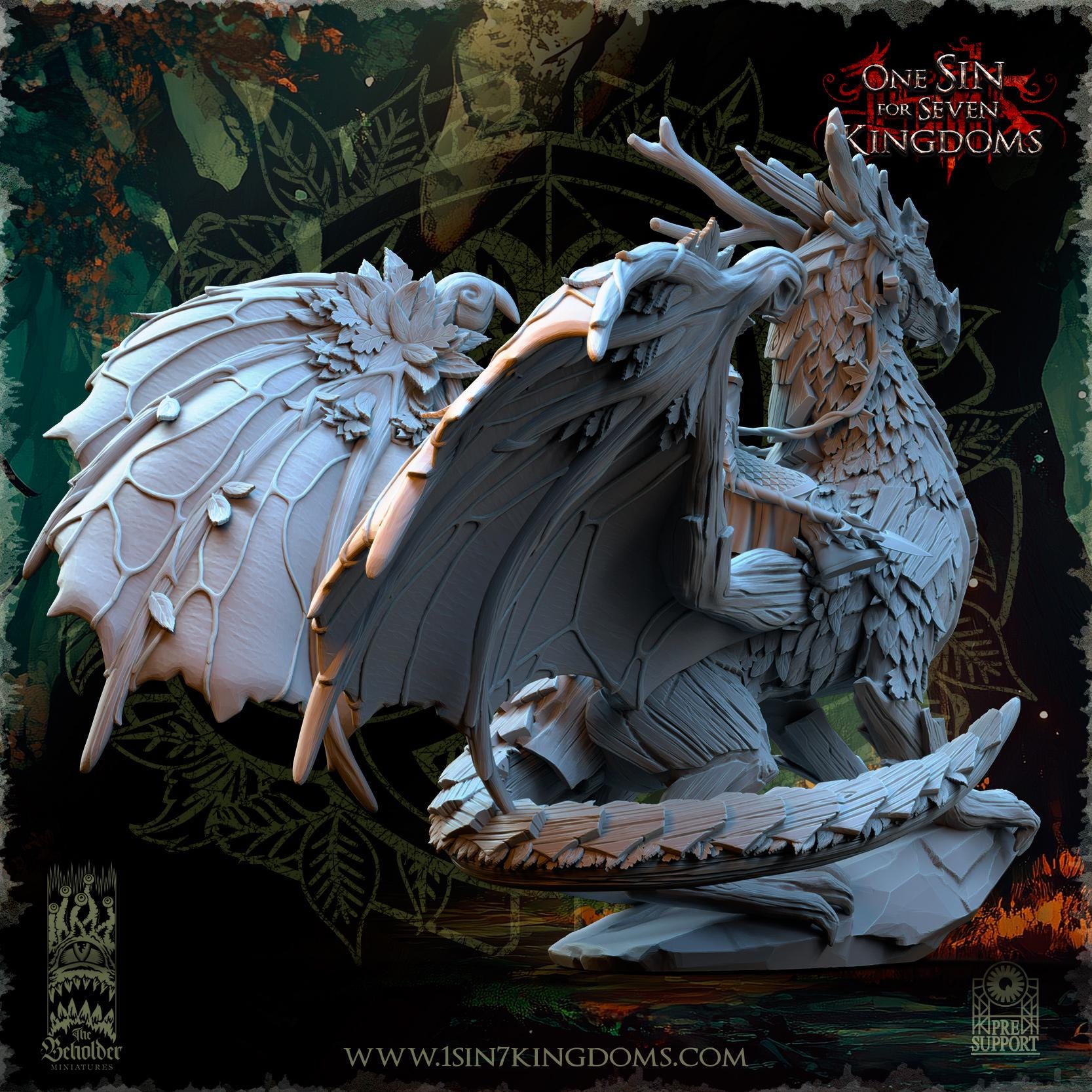 Evergreen Elves Forest Dragon - in 12k by The Beholder Miniatures