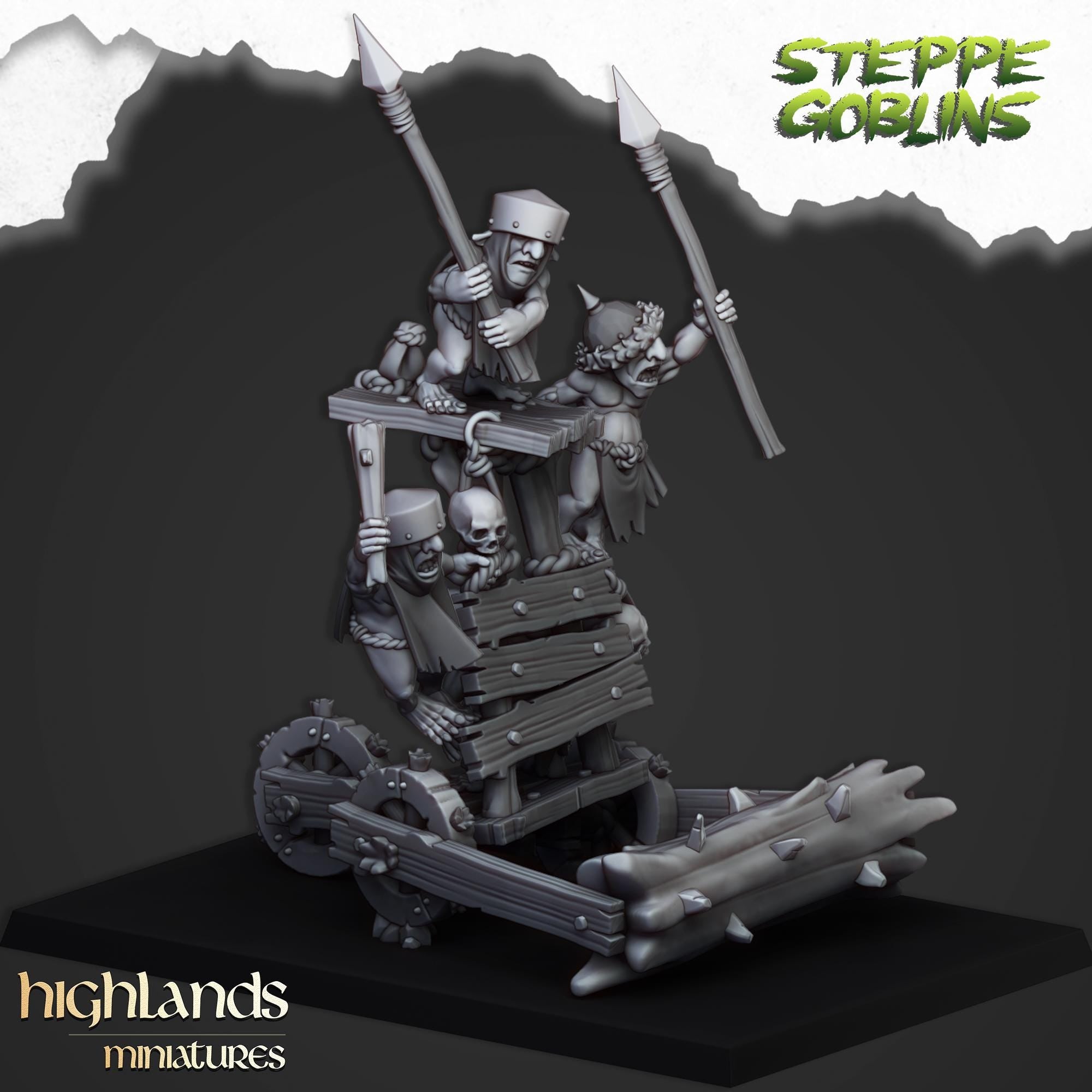 Steppe Goblors Roller miniature - in 12K - by Highlands Miniatures