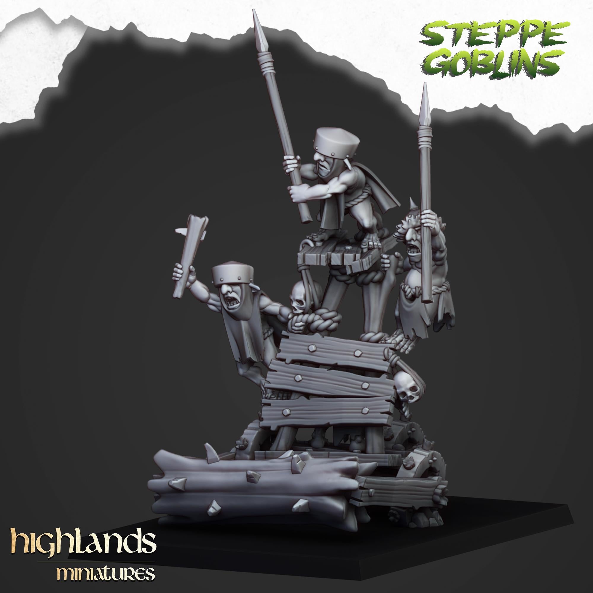 Steppe Goblors Roller miniature - in 12K - by Highlands Miniatures