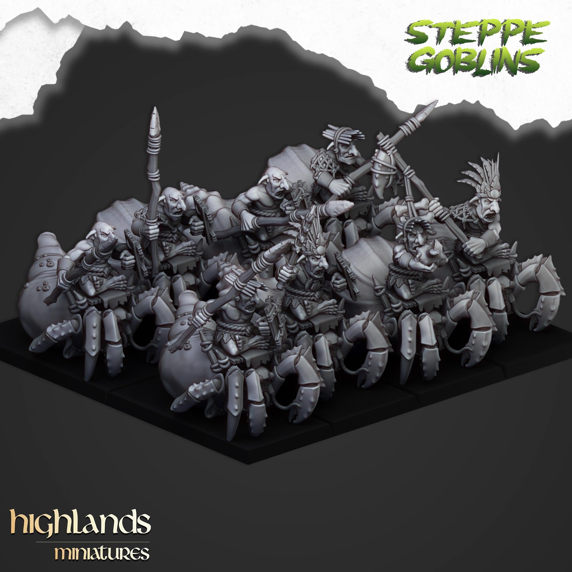 Mounted Coast Goblins miniature - in 12K - by Highlands Miniatures