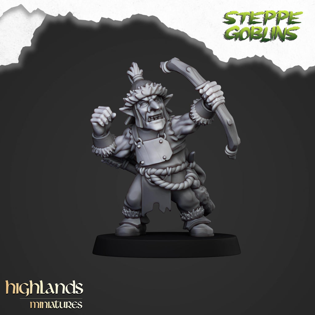 Steppe Goblin with bows miniature - in 12K - by Highlands Miniatures