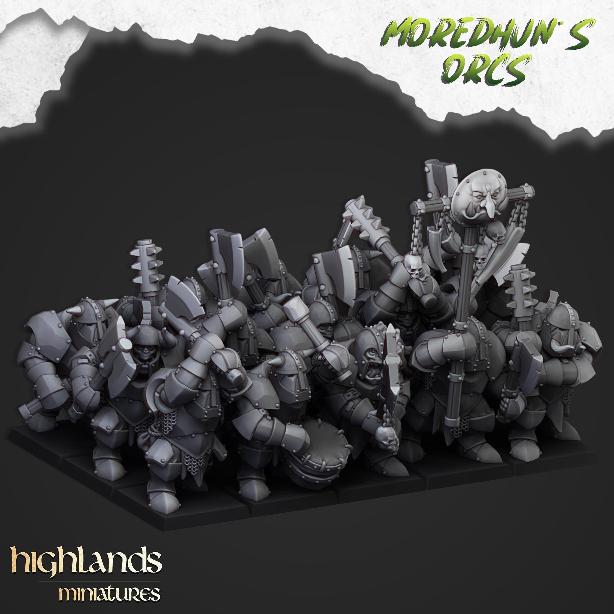 Armoured Orcs  miniature - in 12K- by Highlands Miniatures