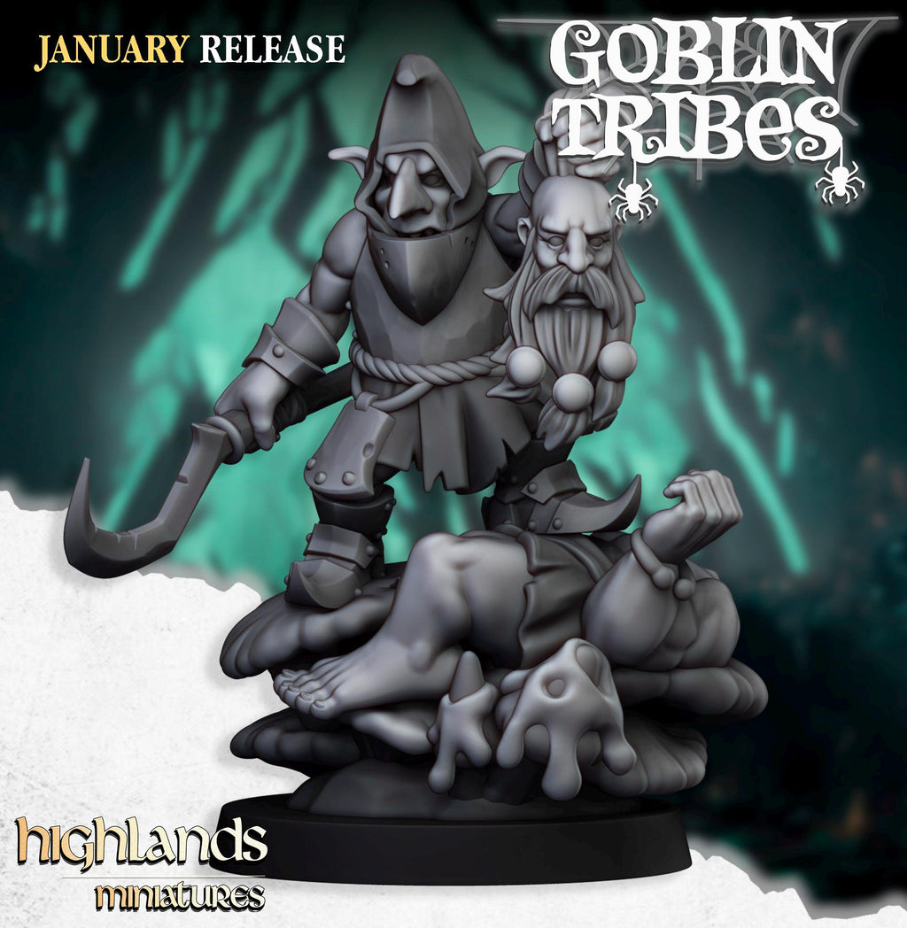 Swamp Goblin Boss miniature - in 12K - by Highlands Miniatures