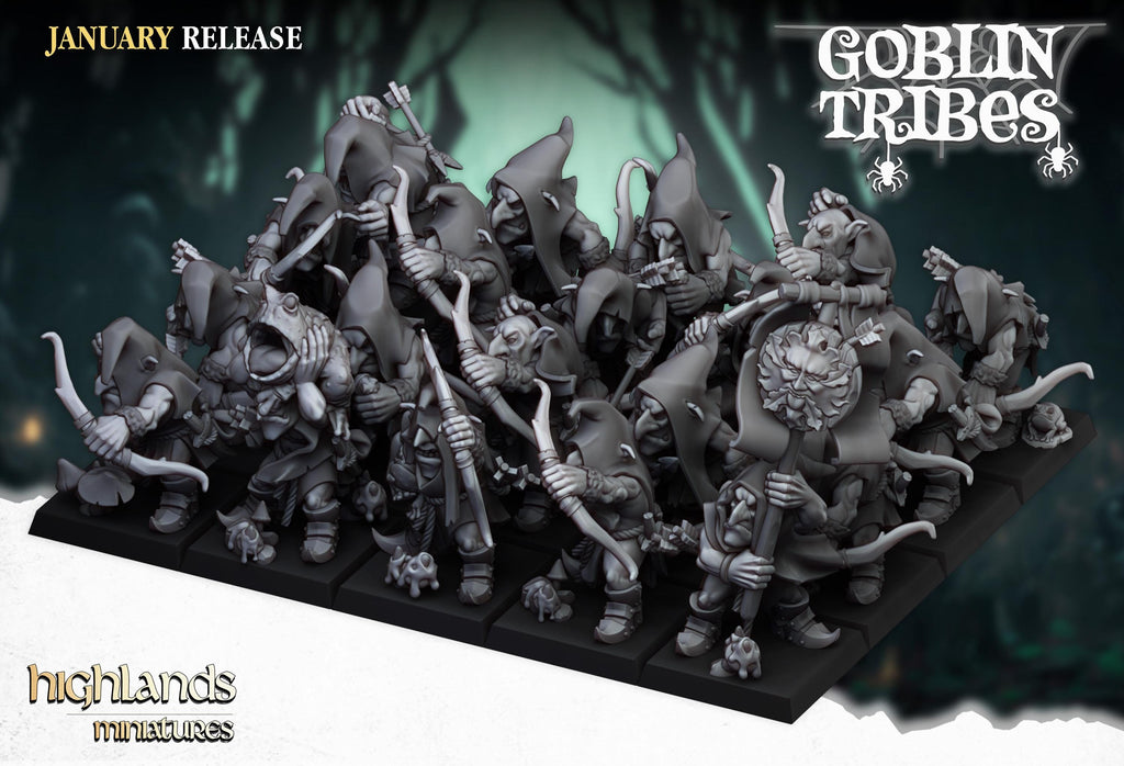 Swamp Goblin with Bows miniature - in 12K - by Highlands Miniatures