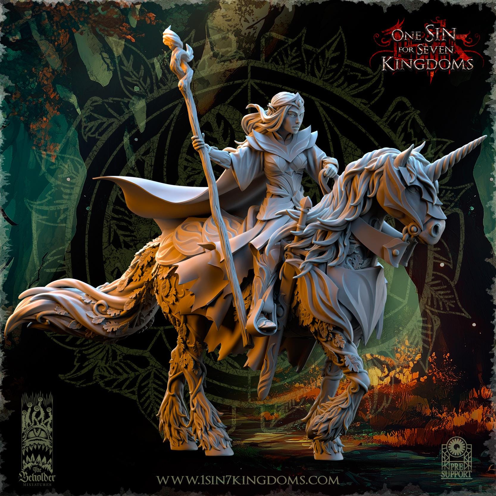 Nuara, Whisper of the Trees on Horseback - in 12k- by The Beholder Miniatures