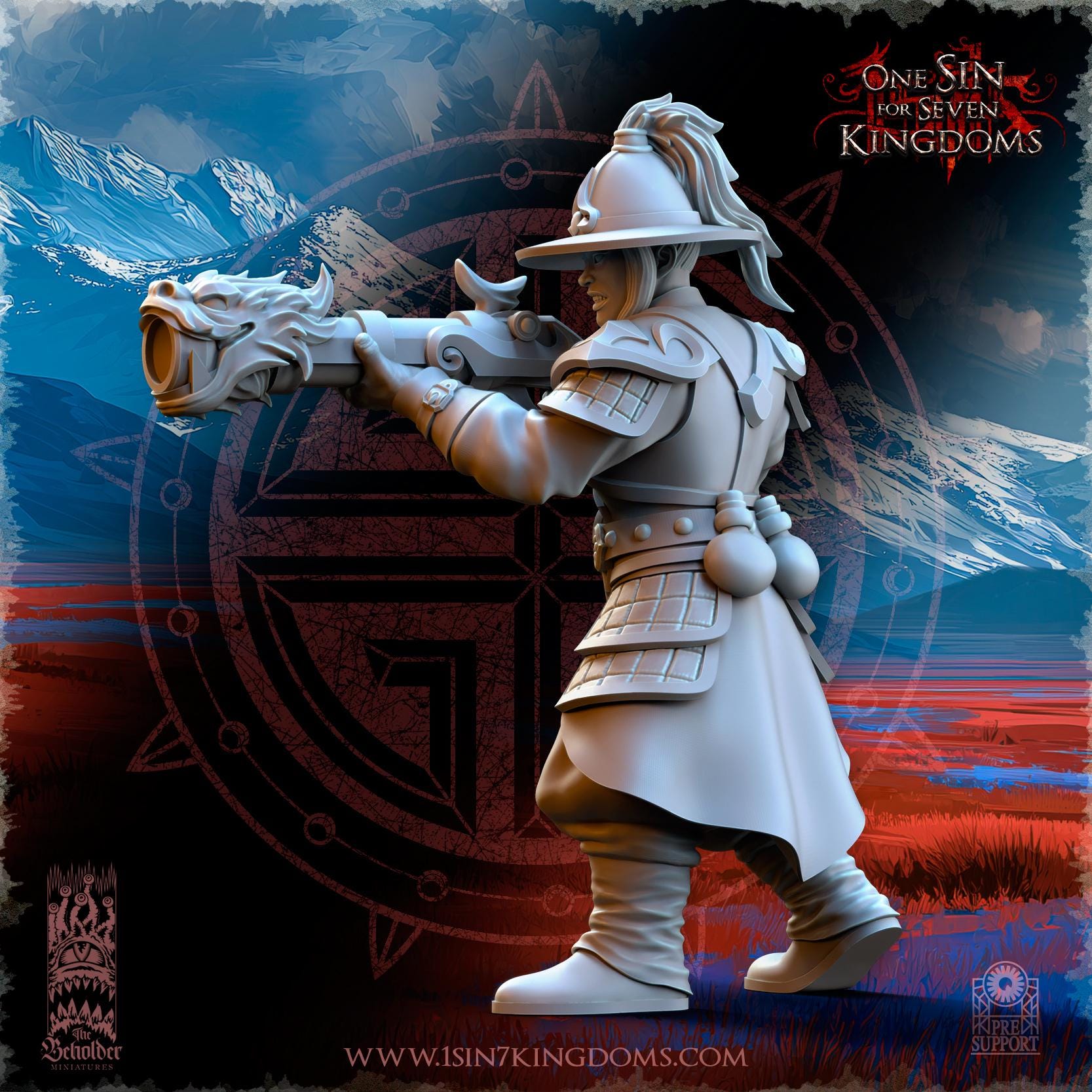 Astarii Dynasty Imperial Gunners - in 12k- by The Beholder Miniatures