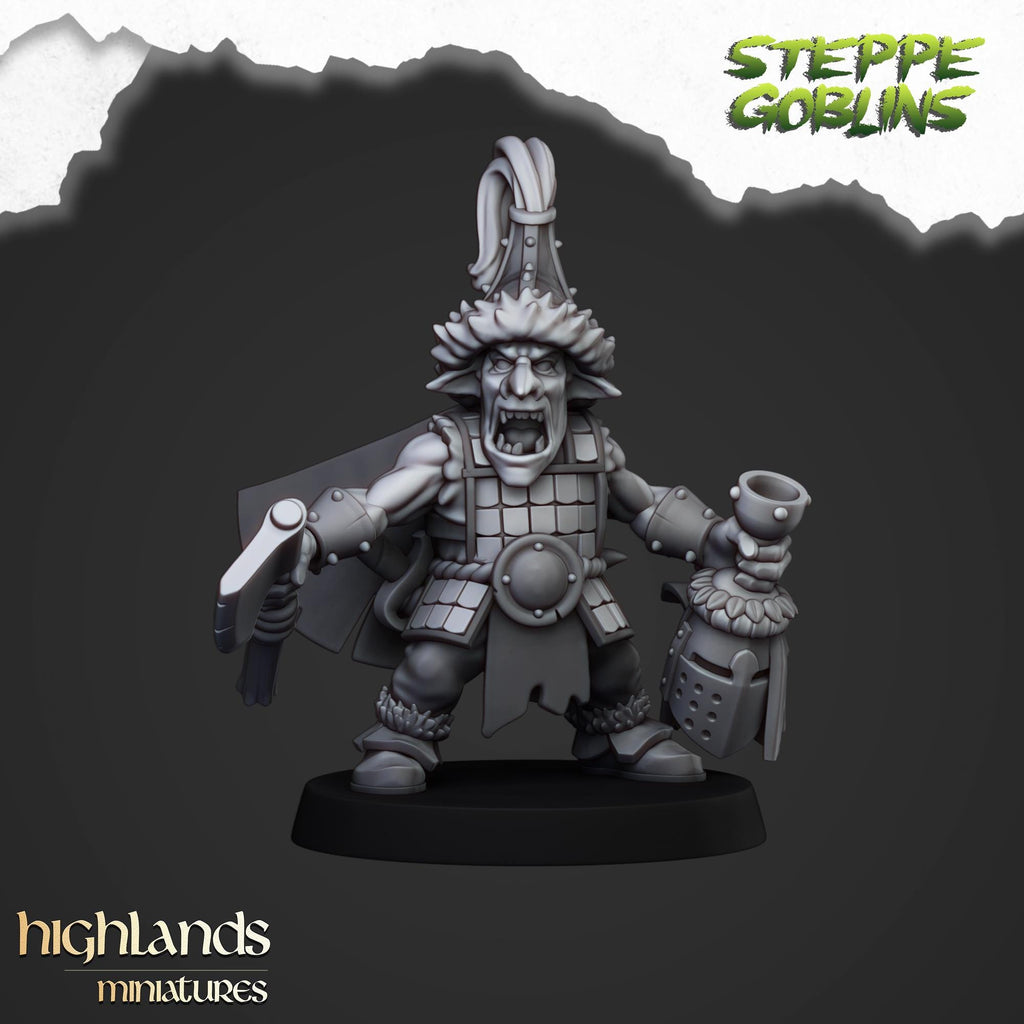 Steppe Goblin Hero miniature - in 12K - by Highlands Miniatures