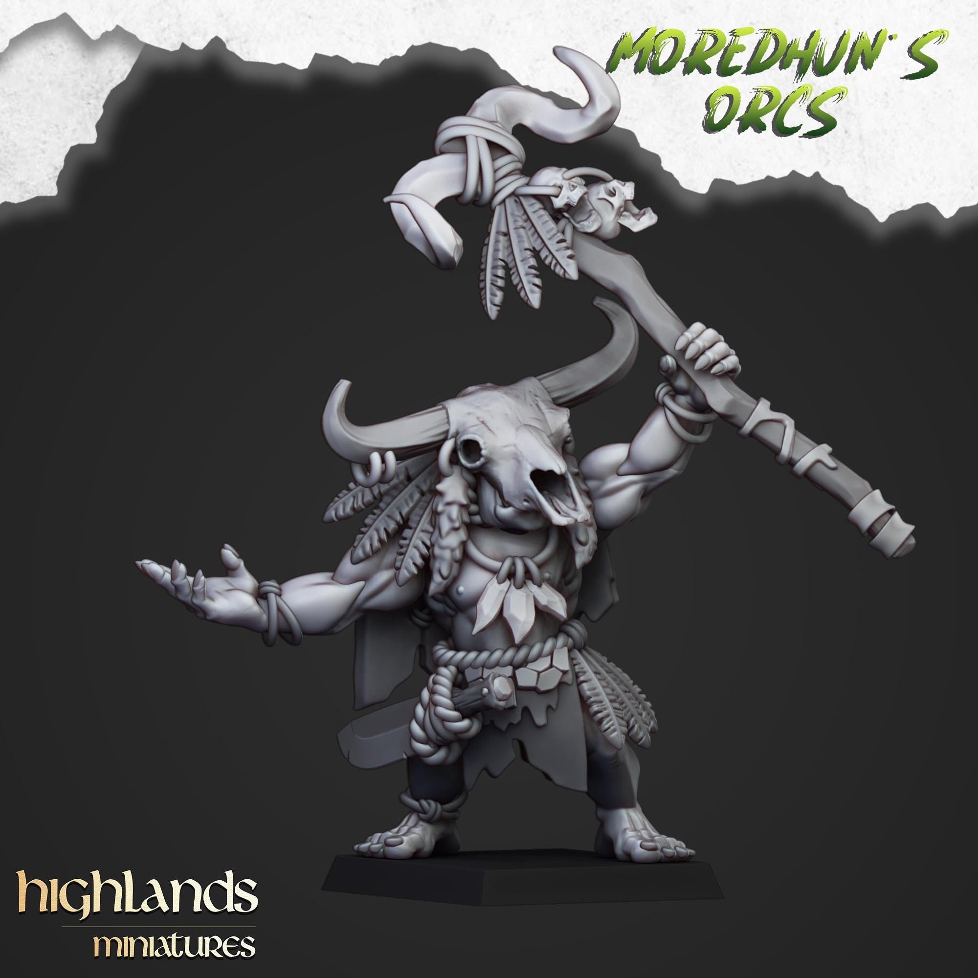 Cave Orc Shaman miniature - in 12K- by Highlands Miniatures
