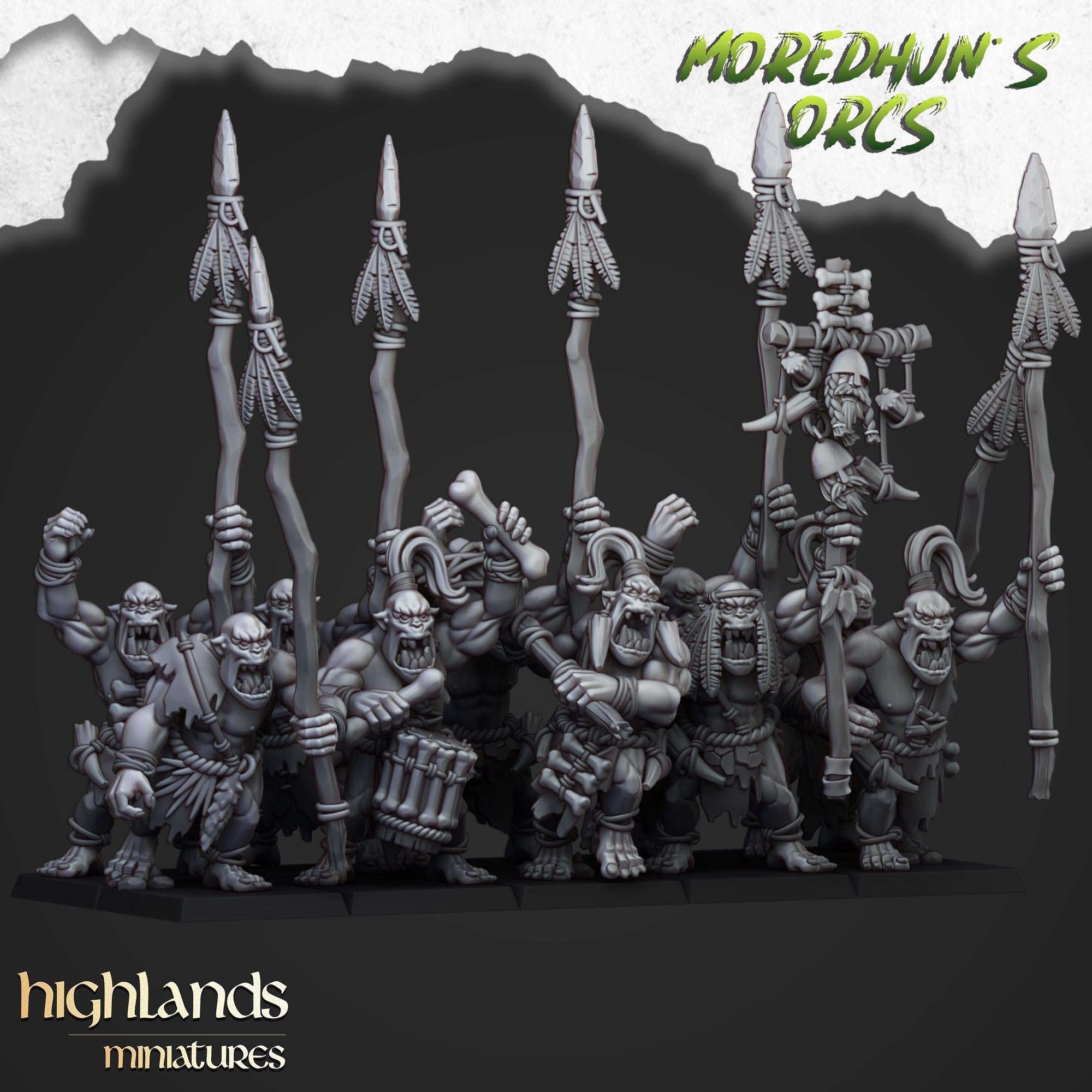 Cave Orcs  miniature - in 12K- by Highlands Miniatures