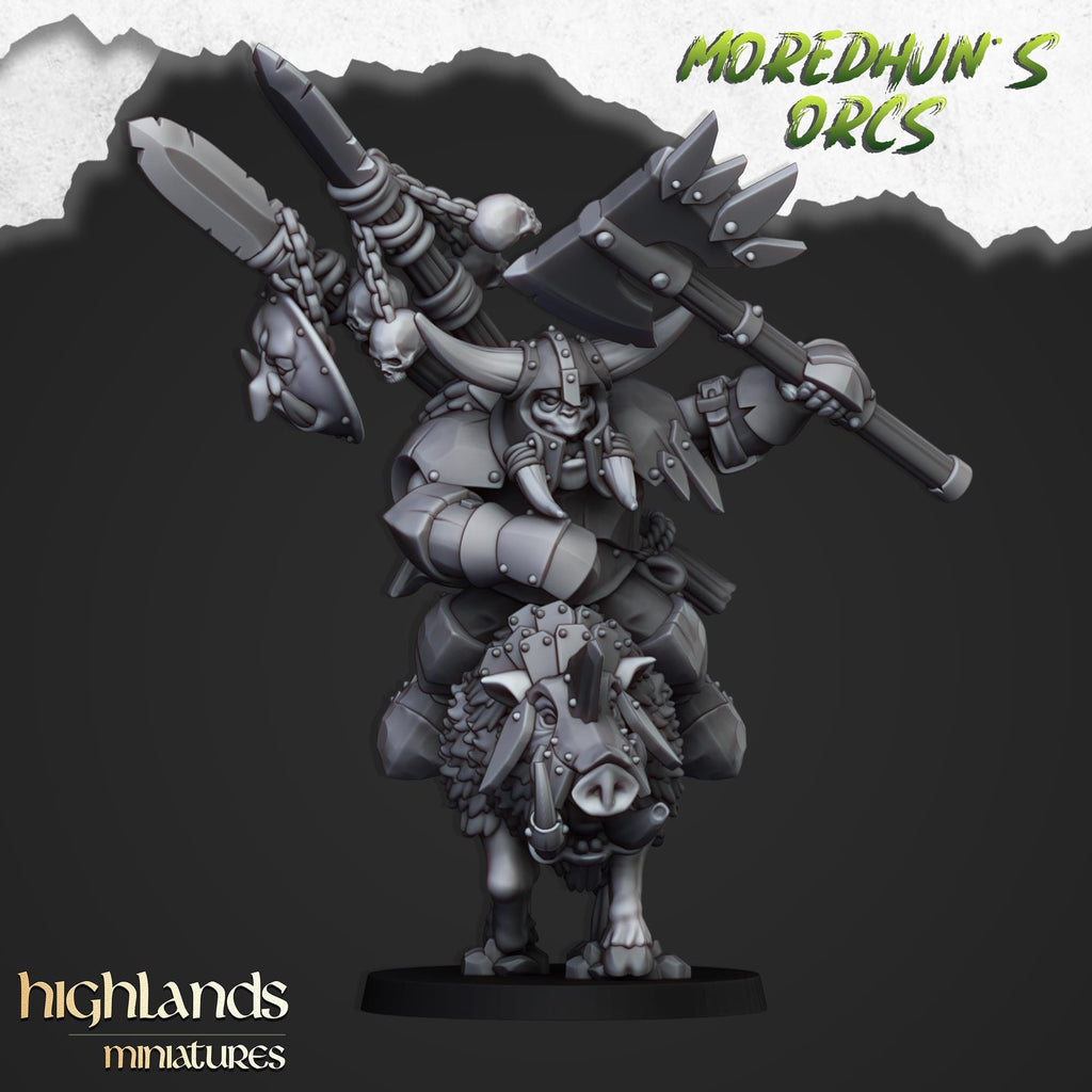 Mounted Orc Chief  miniature - in 12K- by Highlands Miniatures