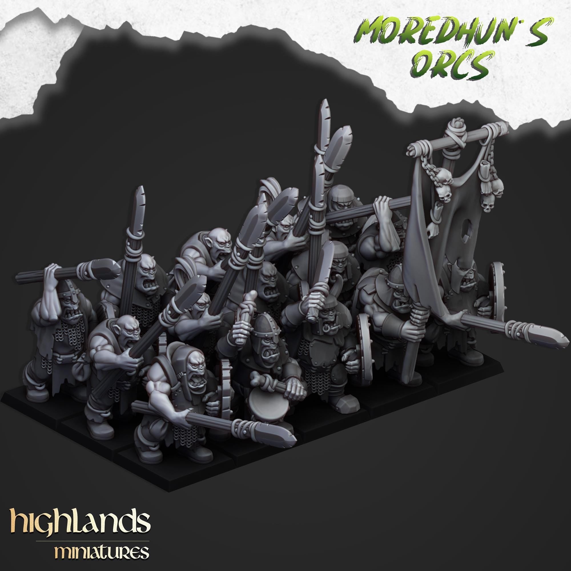 Orc Warriors  miniature - in 12K- by Highlands Miniatures