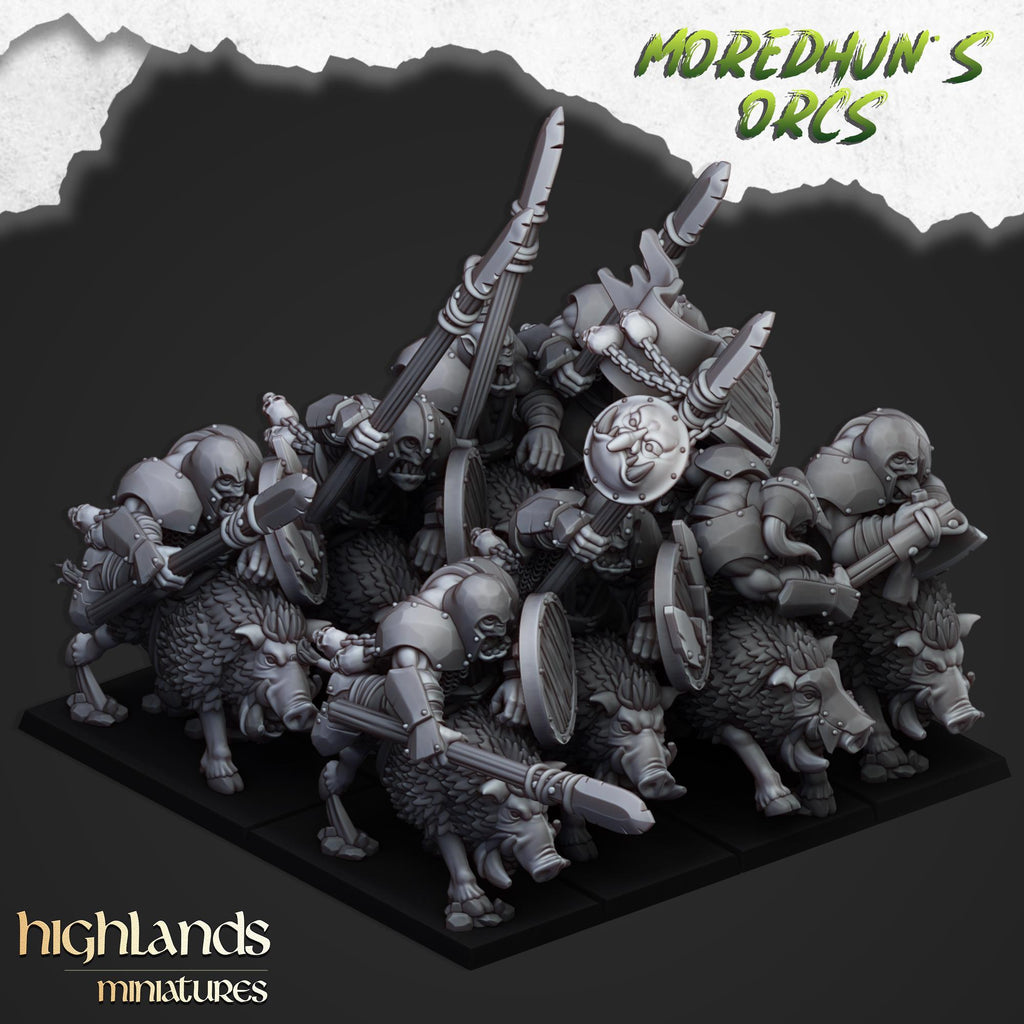 Mounted Orcs with spears miniature - in 12K- by Highlands Miniatures