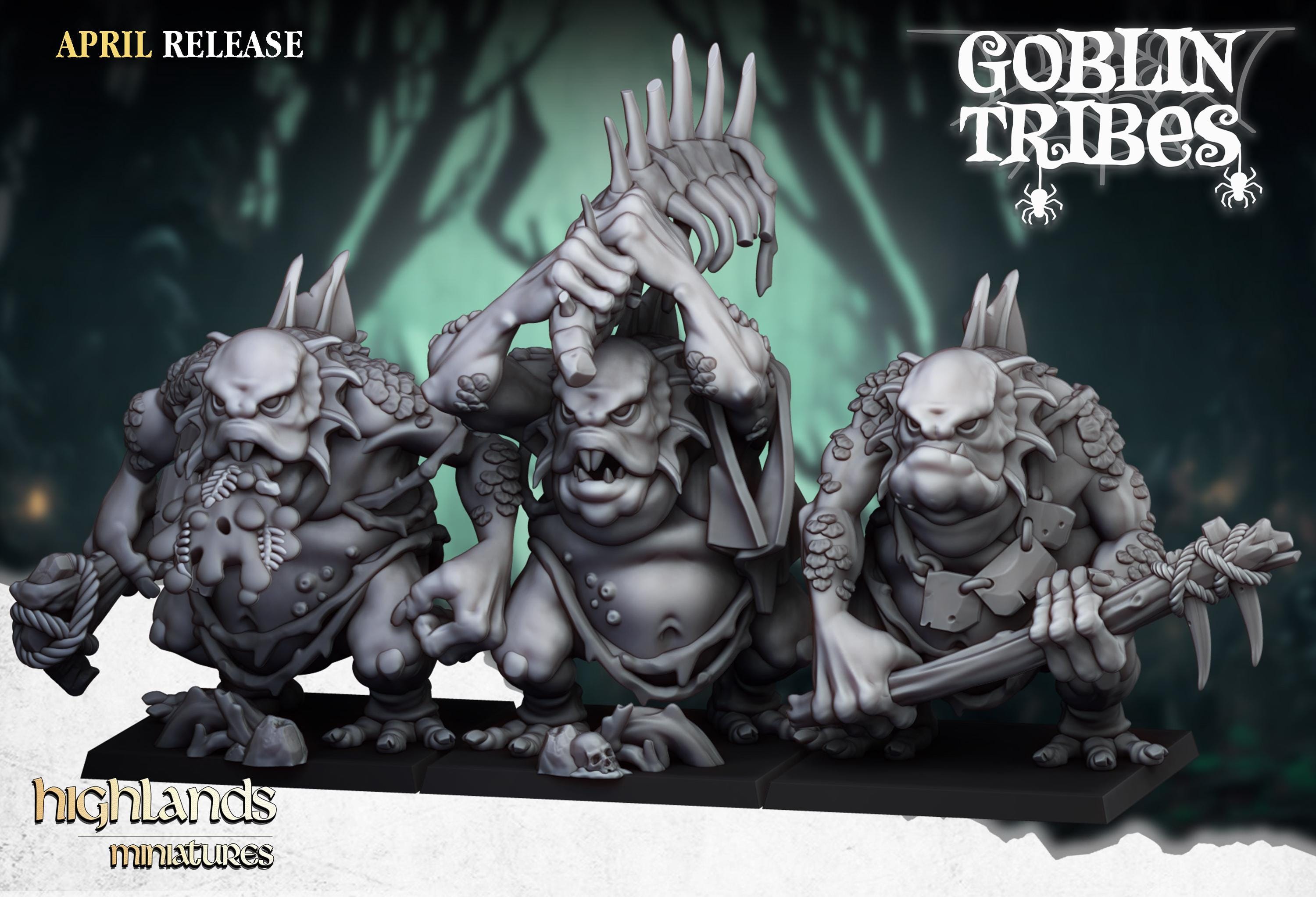 Swamp Trolls miniature - in 12K - by Highlands Miniatures