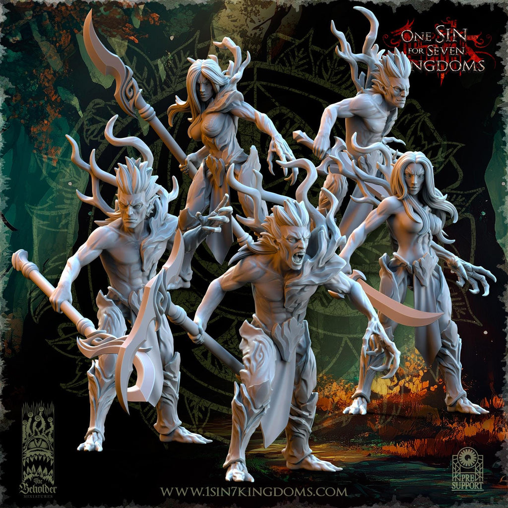 Evergreen Elves Spirits of the Forest- in 12k- by The Beholder Miniatures