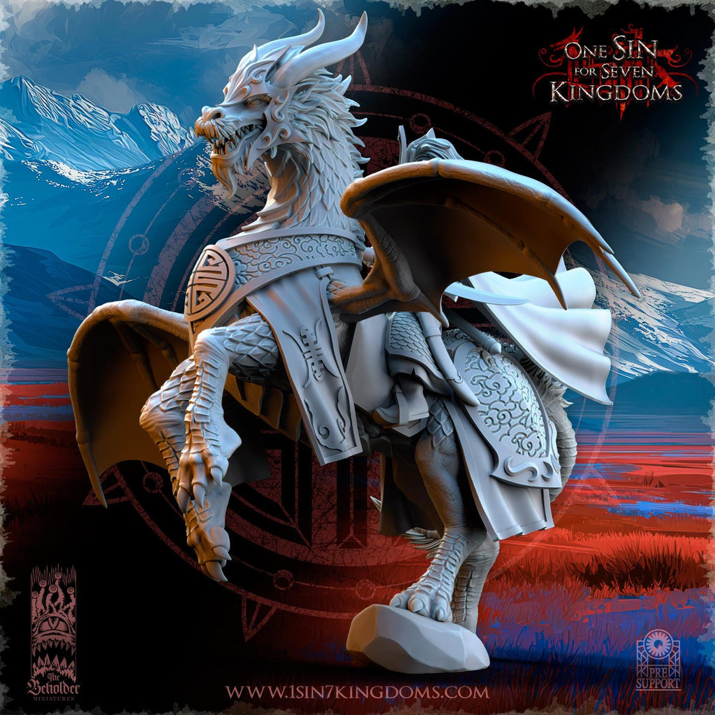 Hayoran, Warlord on Imperial Dragon Horse - 12k by The Beholder Miniatures
