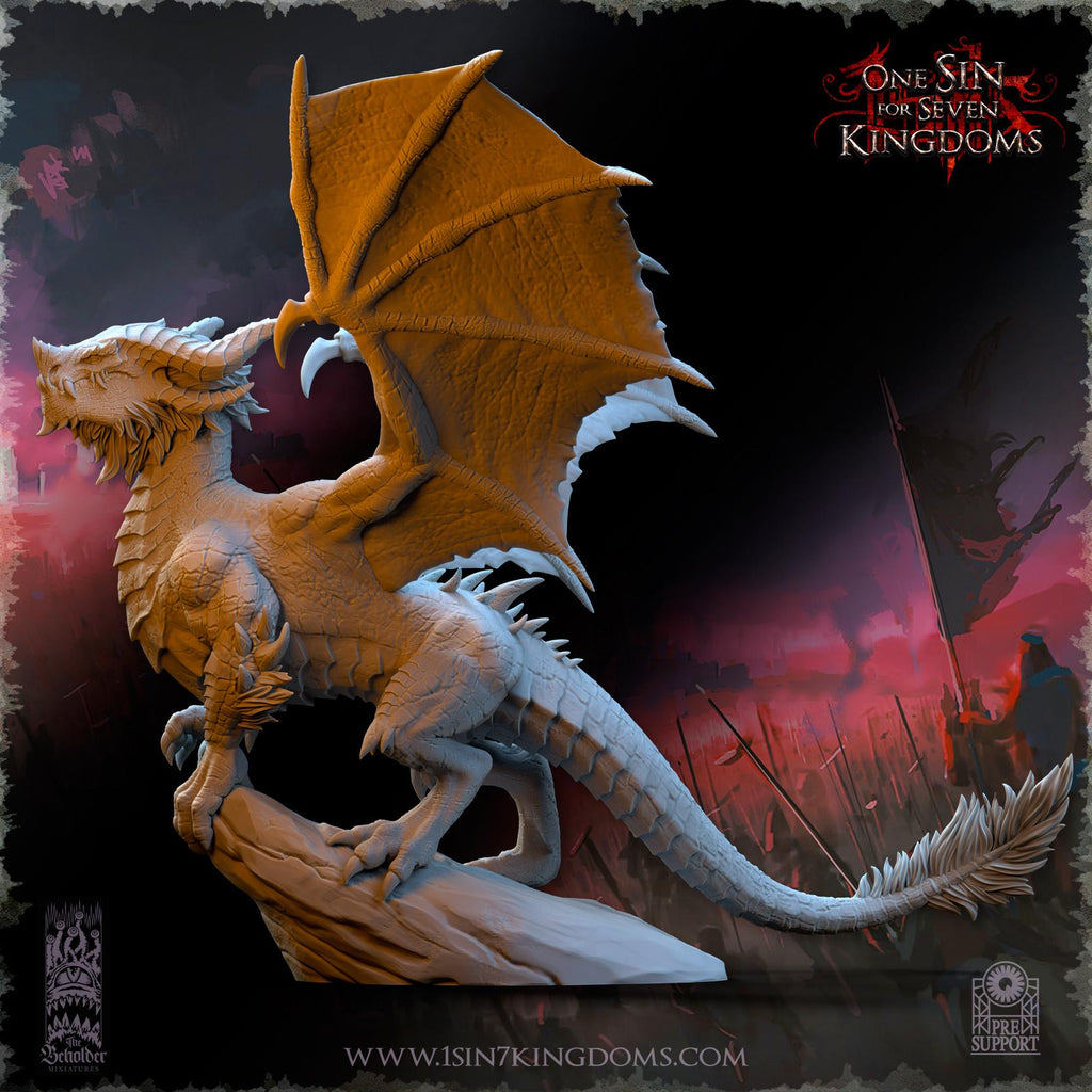 Halarath, Master of the Skies miniature - in 12K - by The Beholder Miniatures