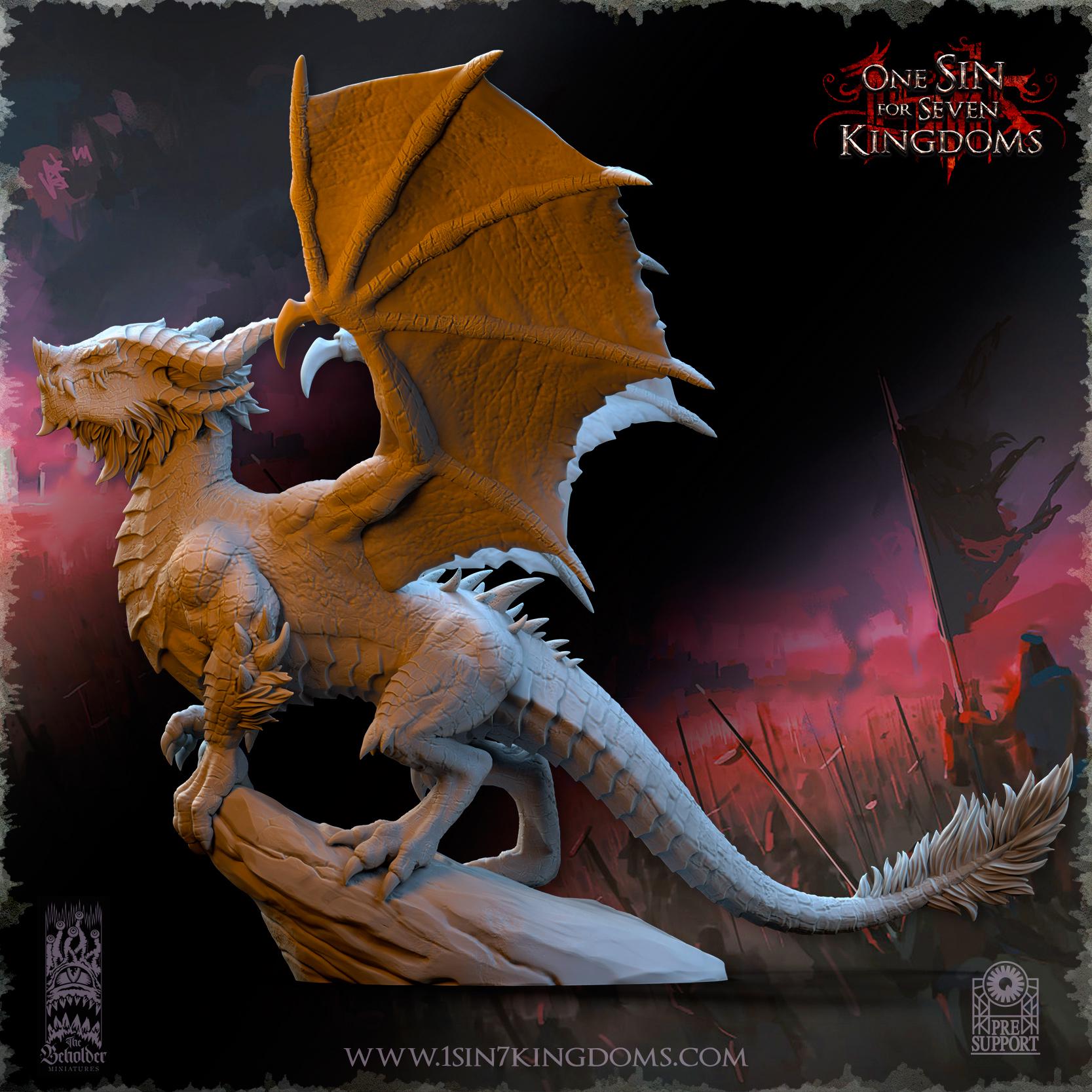 Halarath, Master of the Skies miniature - in 12K - by The Beholder Miniatures