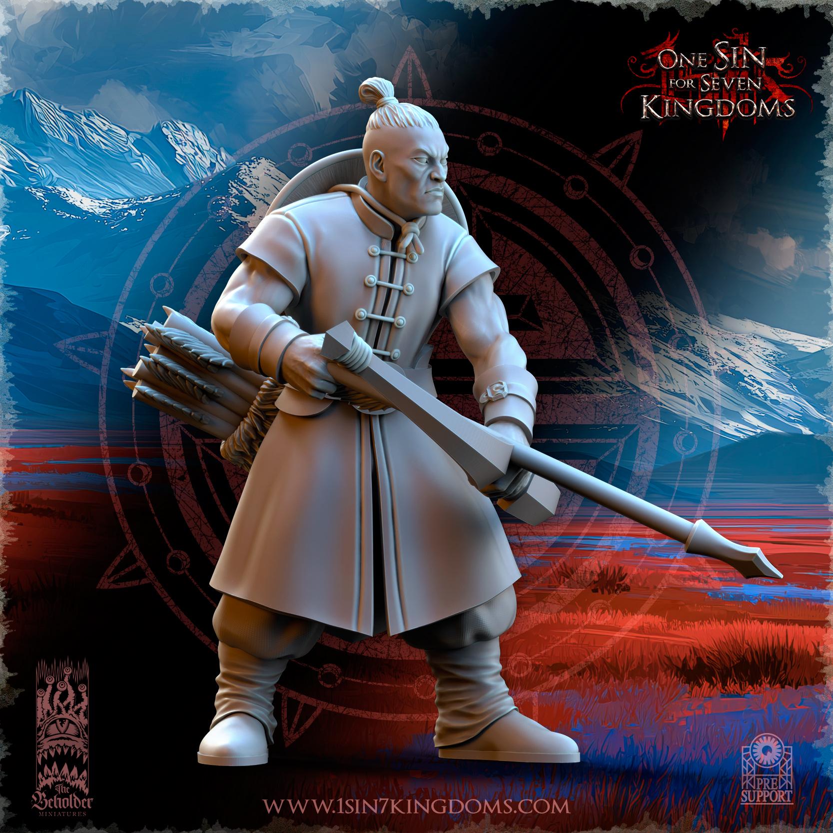 Astarii Dynasty Peasant Militia Archers- in 12k- by The Beholder Miniatures