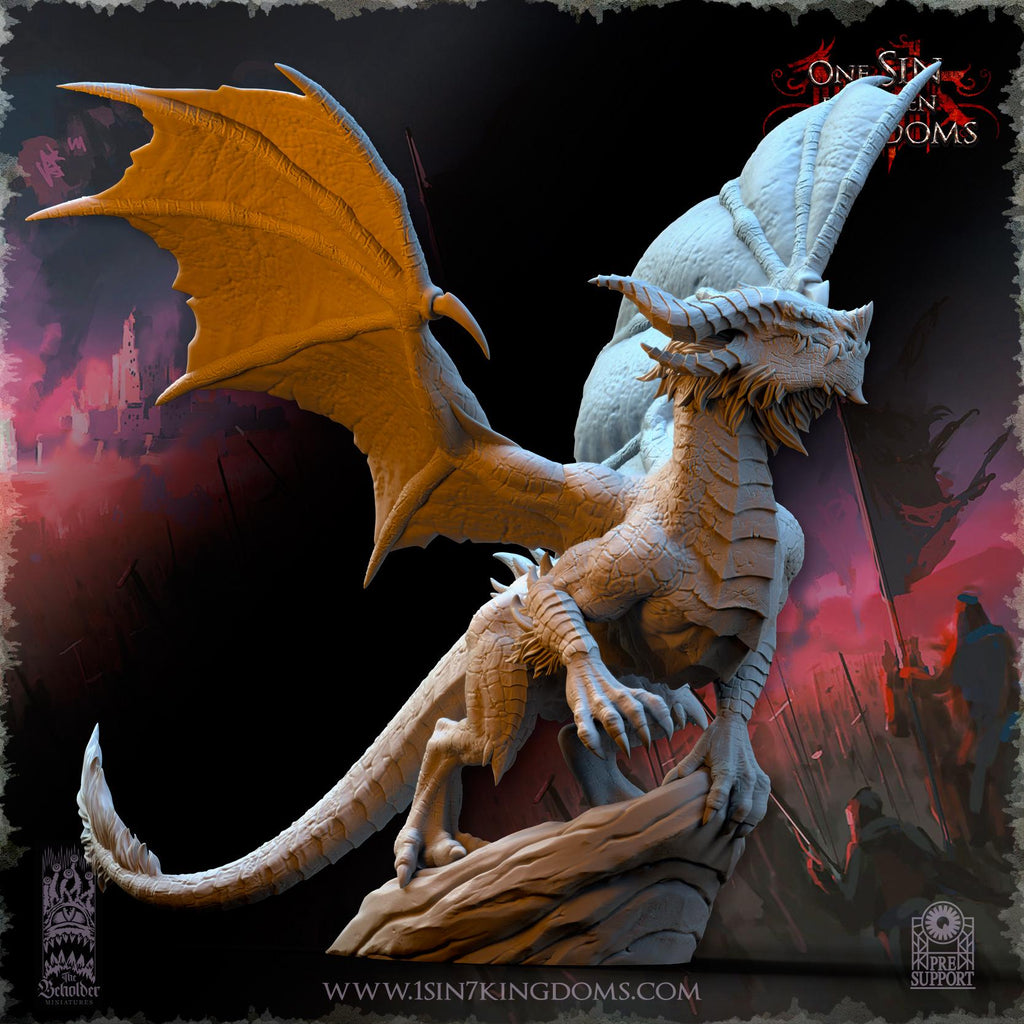 Halarath, Master of the Skies miniature - in 12K - by The Beholder Miniatures