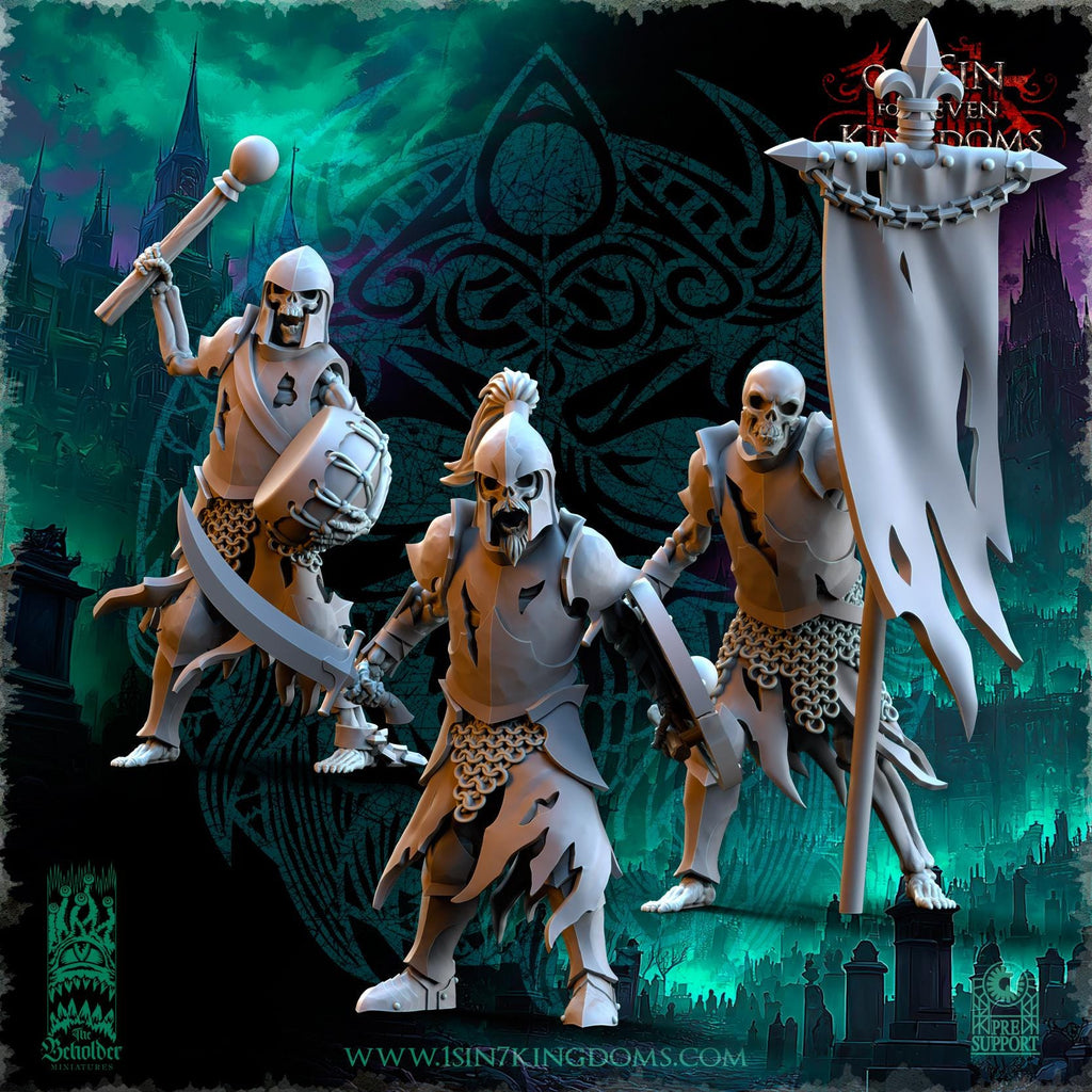 Undying Legions Warriors Command Group - in 12k- The Beholder Miniatures