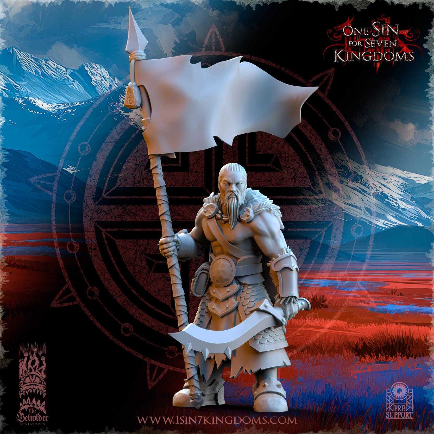 Astarii Dynasty Mountains Tribes Command Group - in 12k- by The Beholder Miniatures