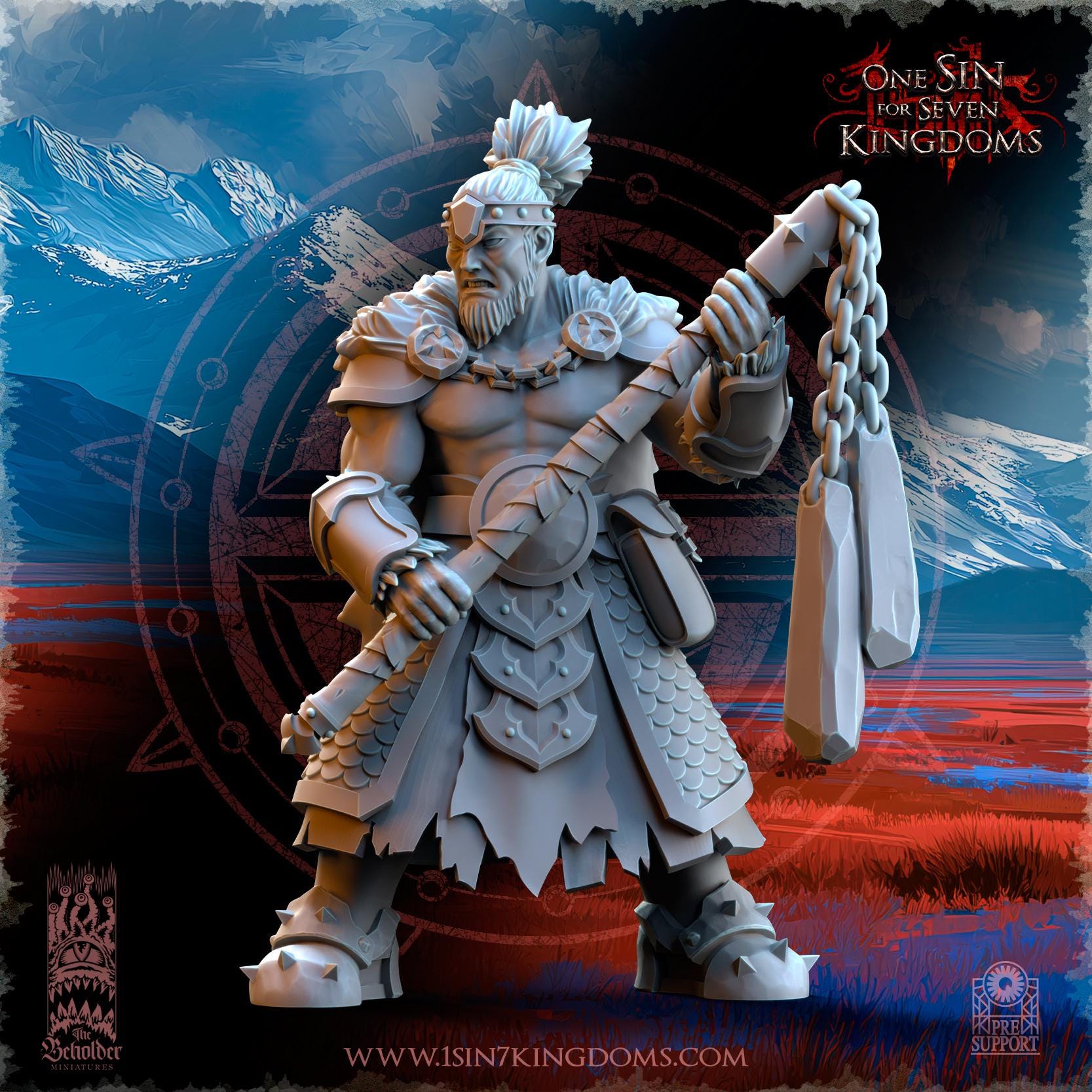 Astarii Dynasty Mountains Tribes Command Group - in 12k- by The Beholder Miniatures