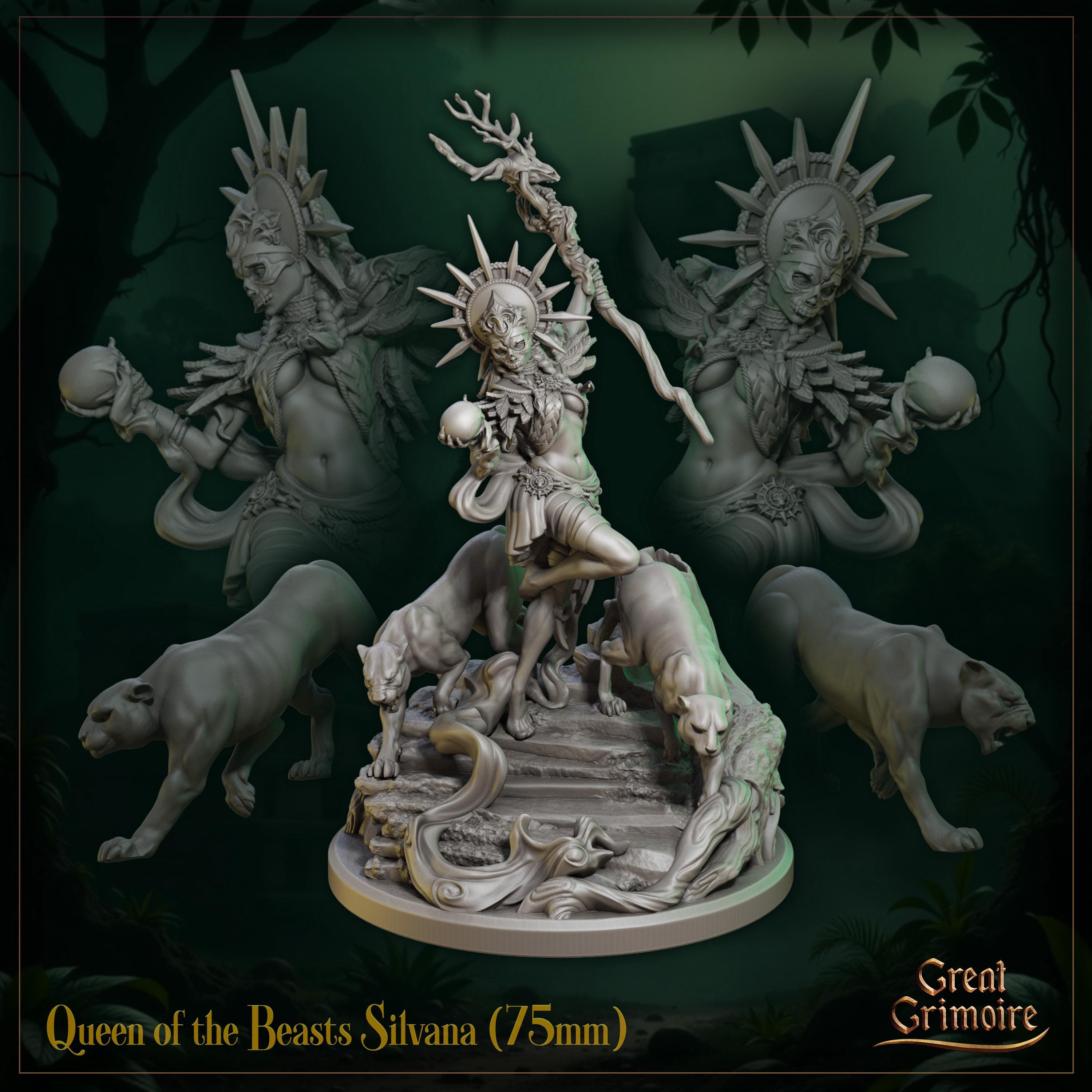 Queen of the Beasts Silvana - in 12k - by Great Grimoire