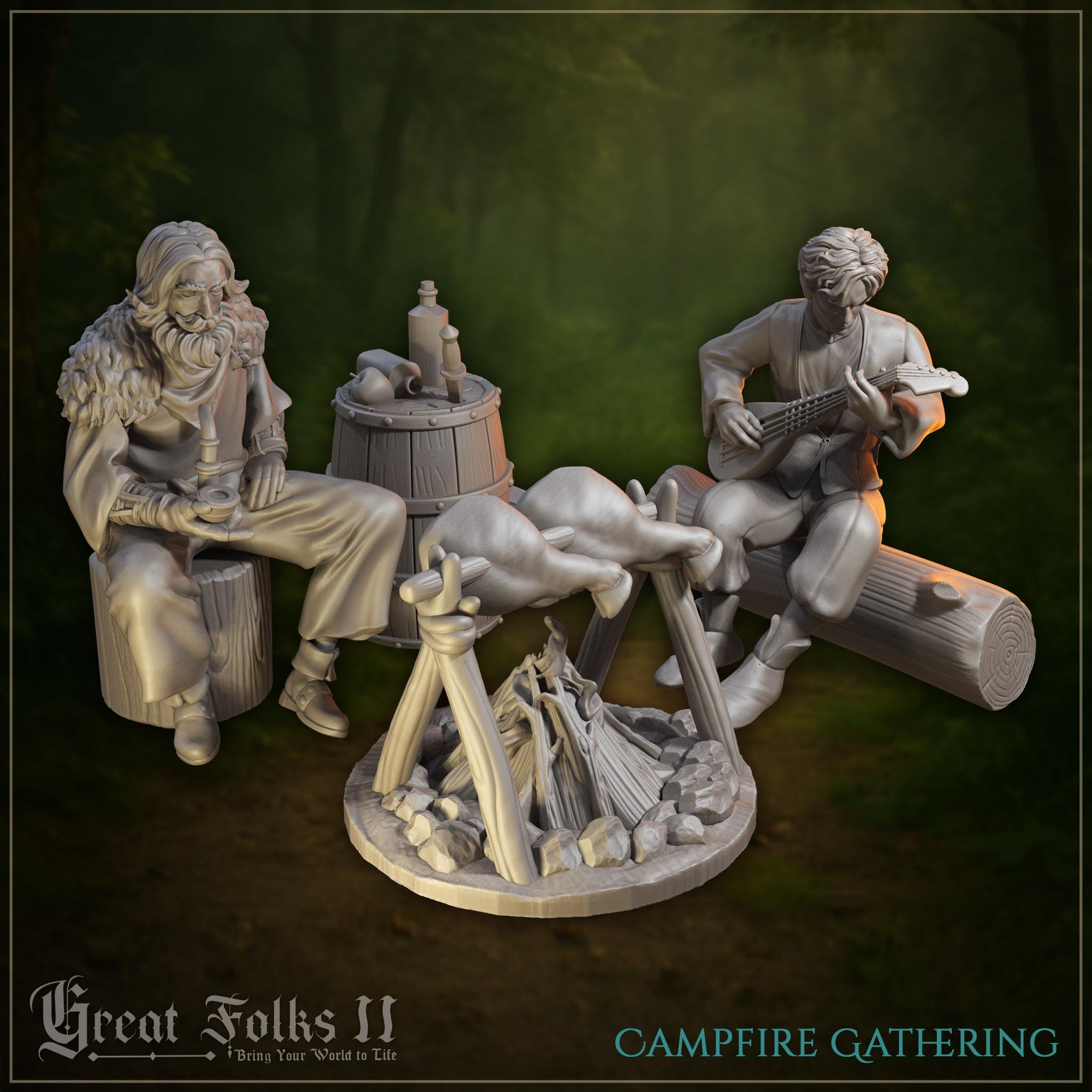 Campfire Gathering - in 12k - by Great Grimoire