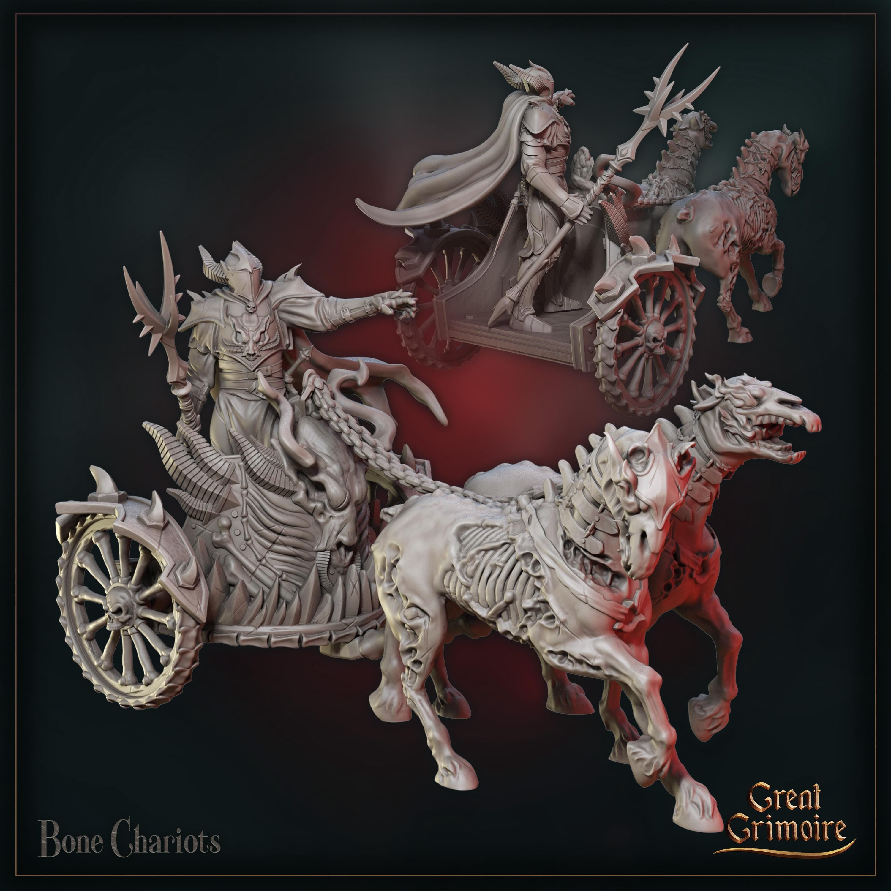 Sir Mordrek the Graveborn Bone Chariot - in 12k - by Great Grimoire