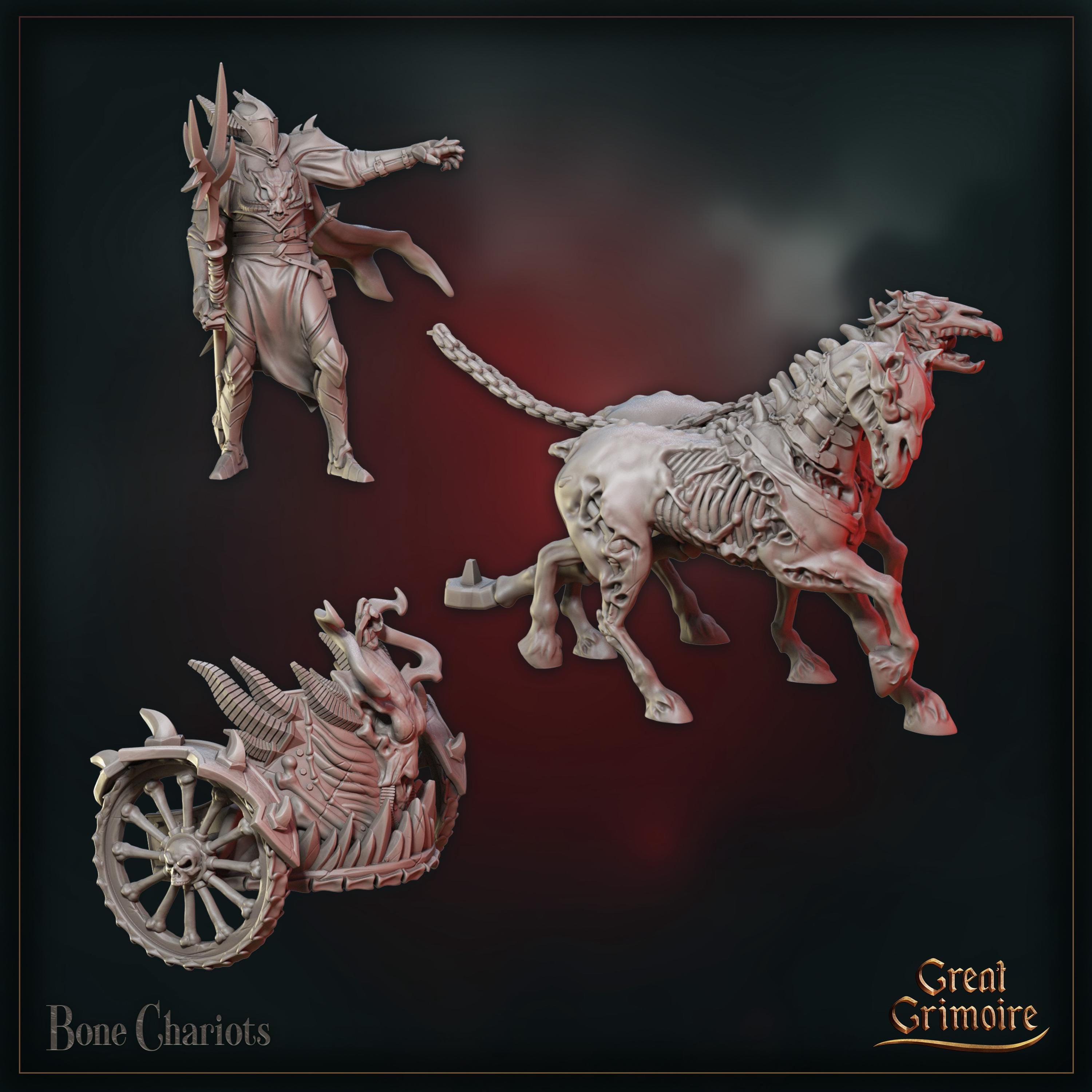 Sir Mordrek the Graveborn Bone Chariot - in 12k - by Great Grimoire