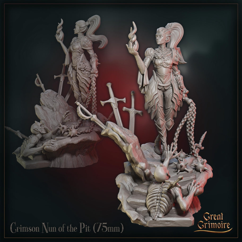 Crimson Nun of the Pit - in 12k - by Great Grimoire