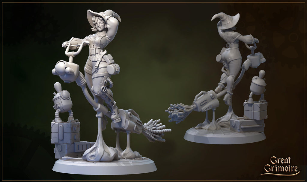 Ginger Technopagan Miniature, Grimoire 12k Resin Model