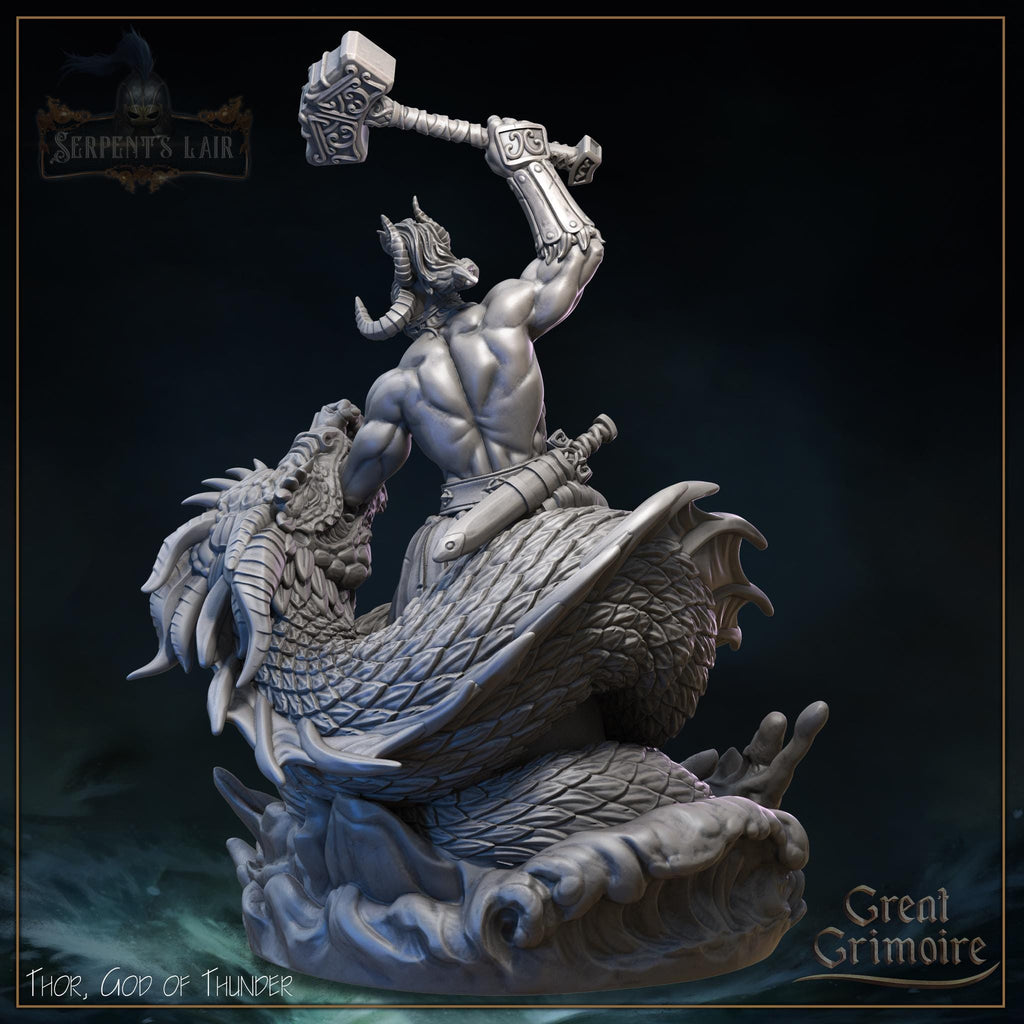 Grimoire Thor God of Thunder Miniature, 12K Resin Model
