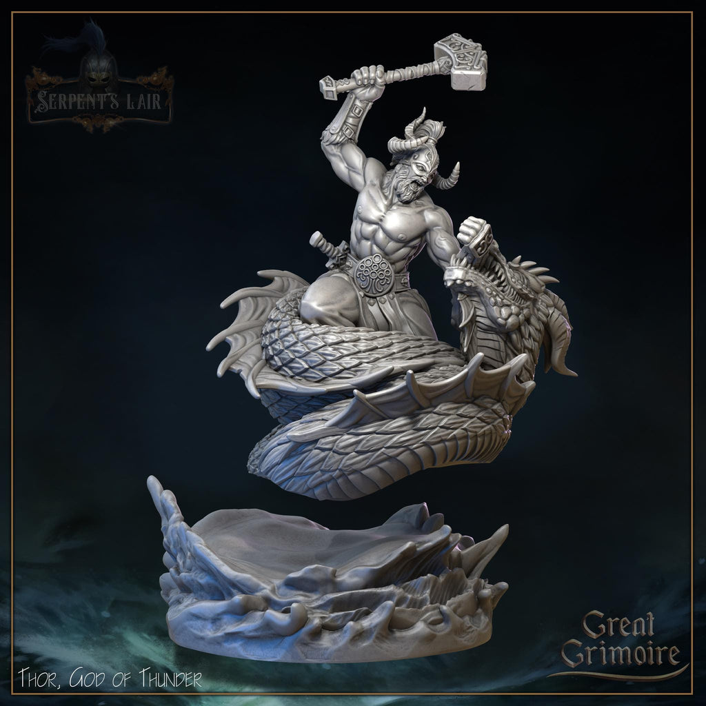 Grimoire Thor God of Thunder Miniature, 12K Resin Model