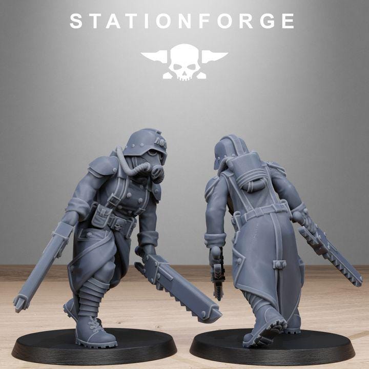 Grimguard Steel Sisters  10 models - in 12k -  by Station Forge