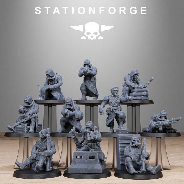 GrimGuard Battlefront 10 models - in 12k - Station Forge