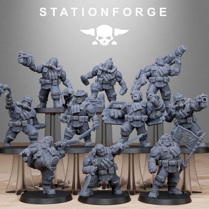 Grimguard Jungle Fighter Mutants  10 Models - in 12k - Station Forge
