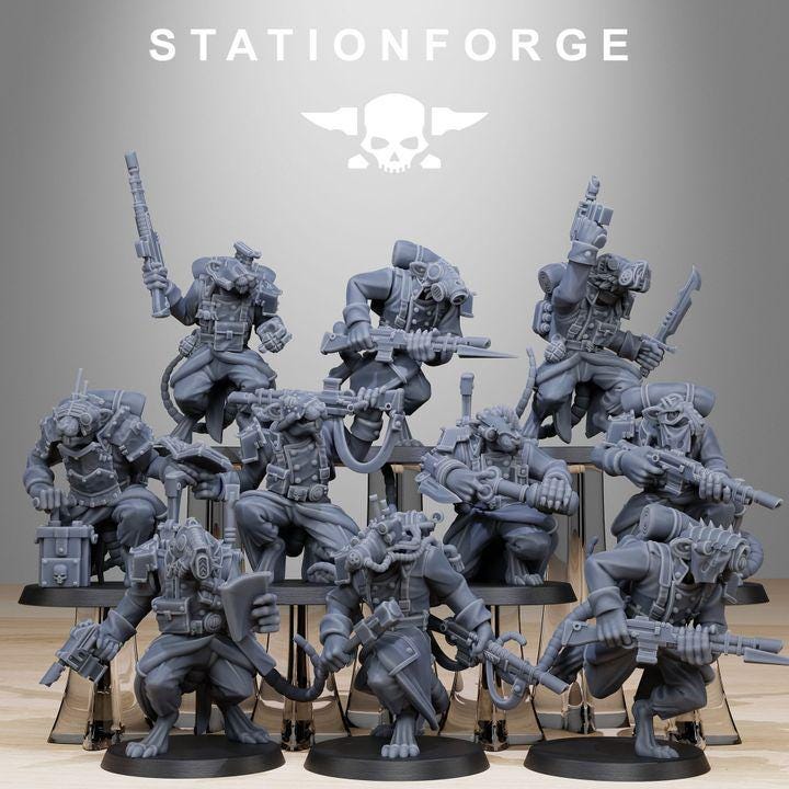Grimguard Raticus - 10 Models -  in 12k - by Station Forge